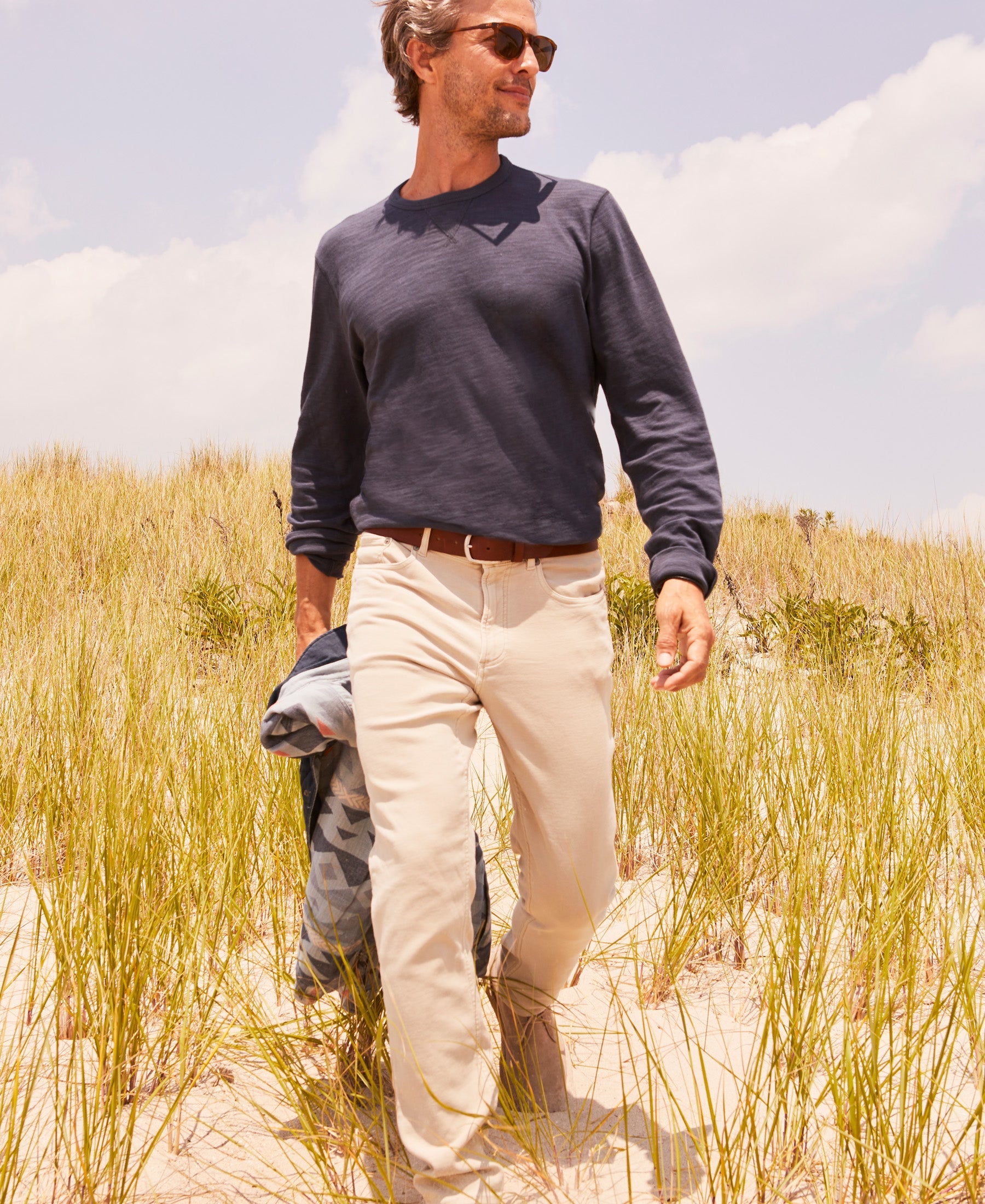 Stretch Terry 5-Pocket Pant - Stone
