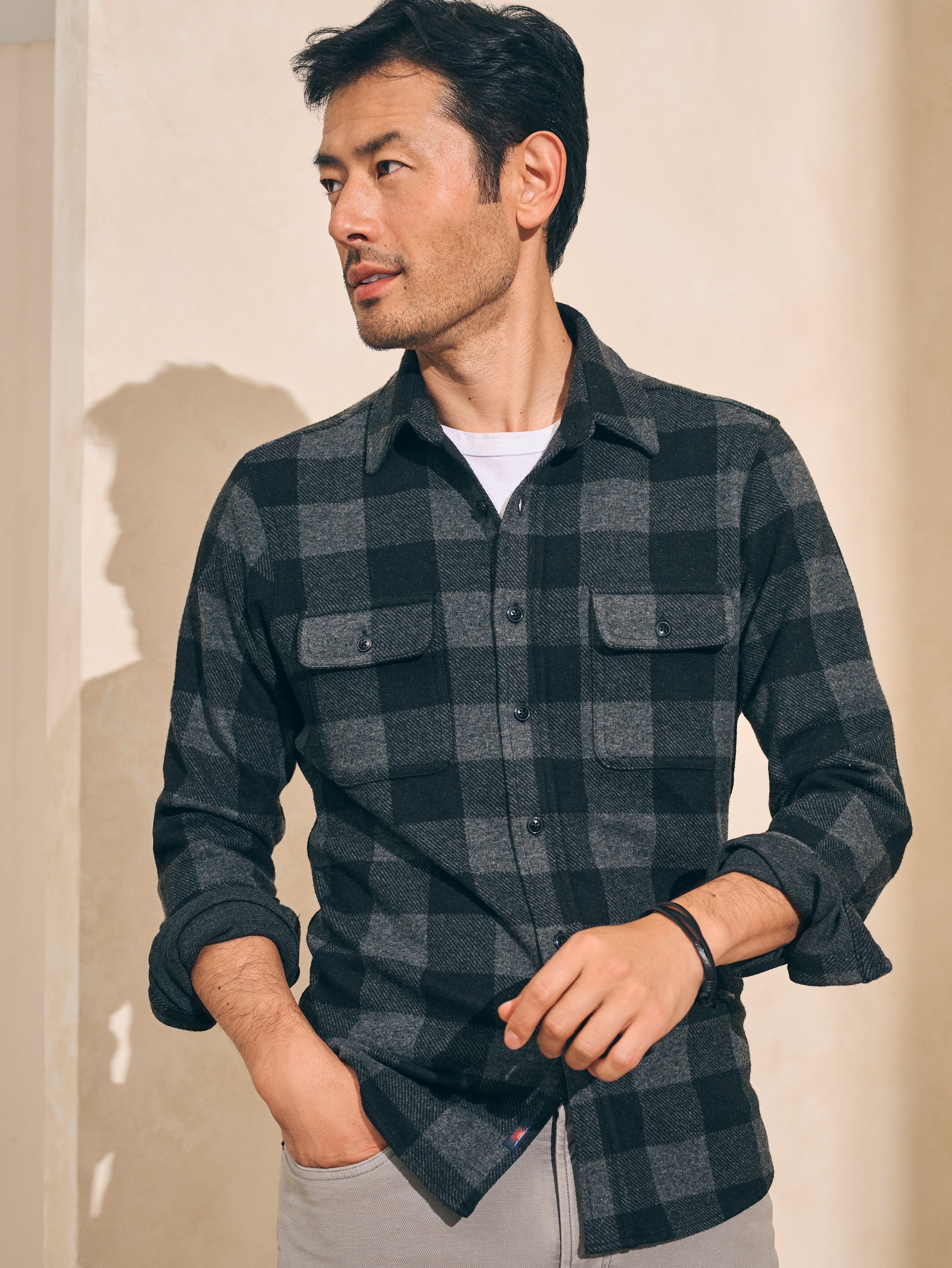 *SEPT* Legend™ Sweater Shirt - Charcoal Black Buffalo