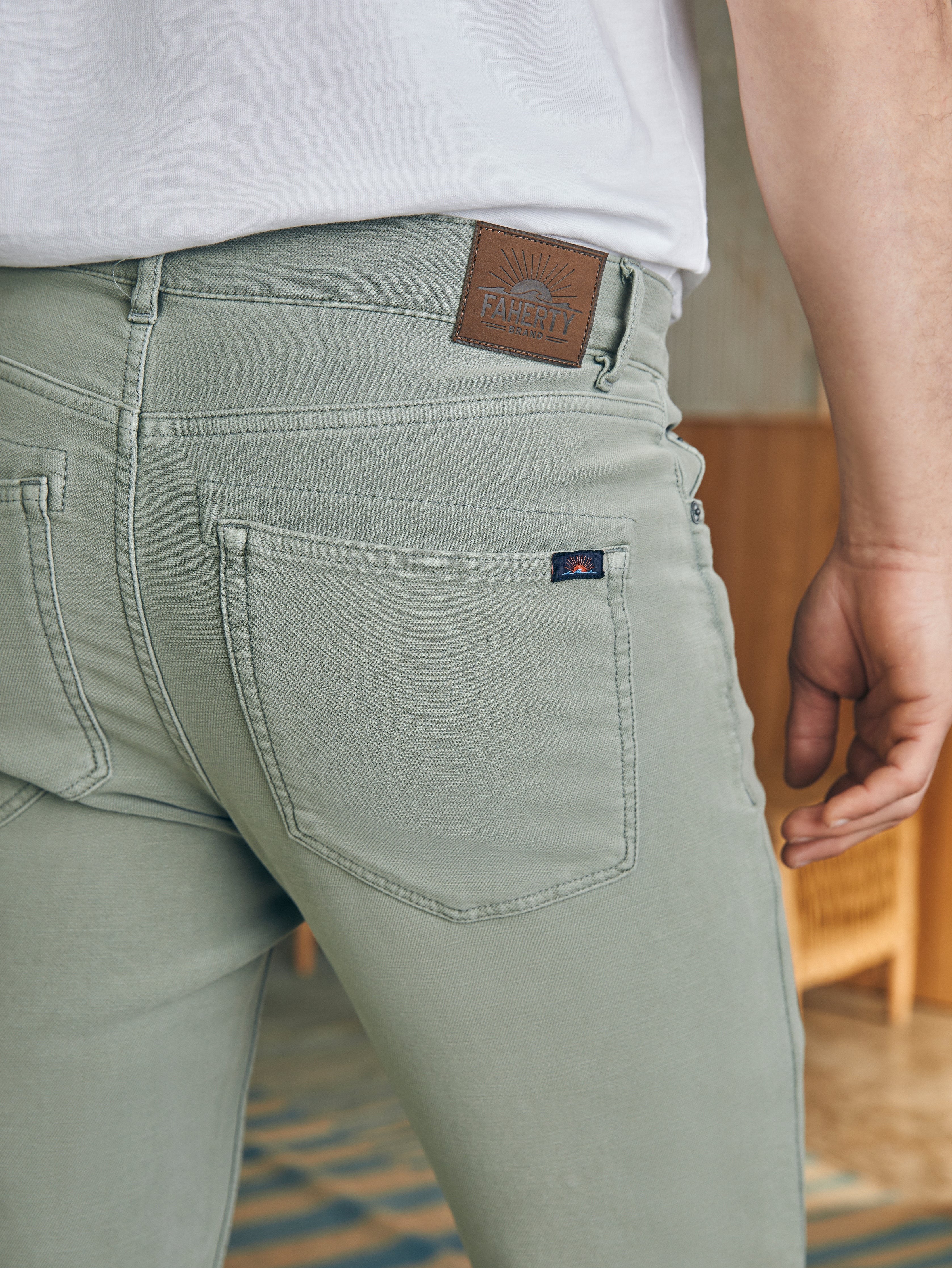 Stretch Terry 5-Pocket Pant - Faded Olive