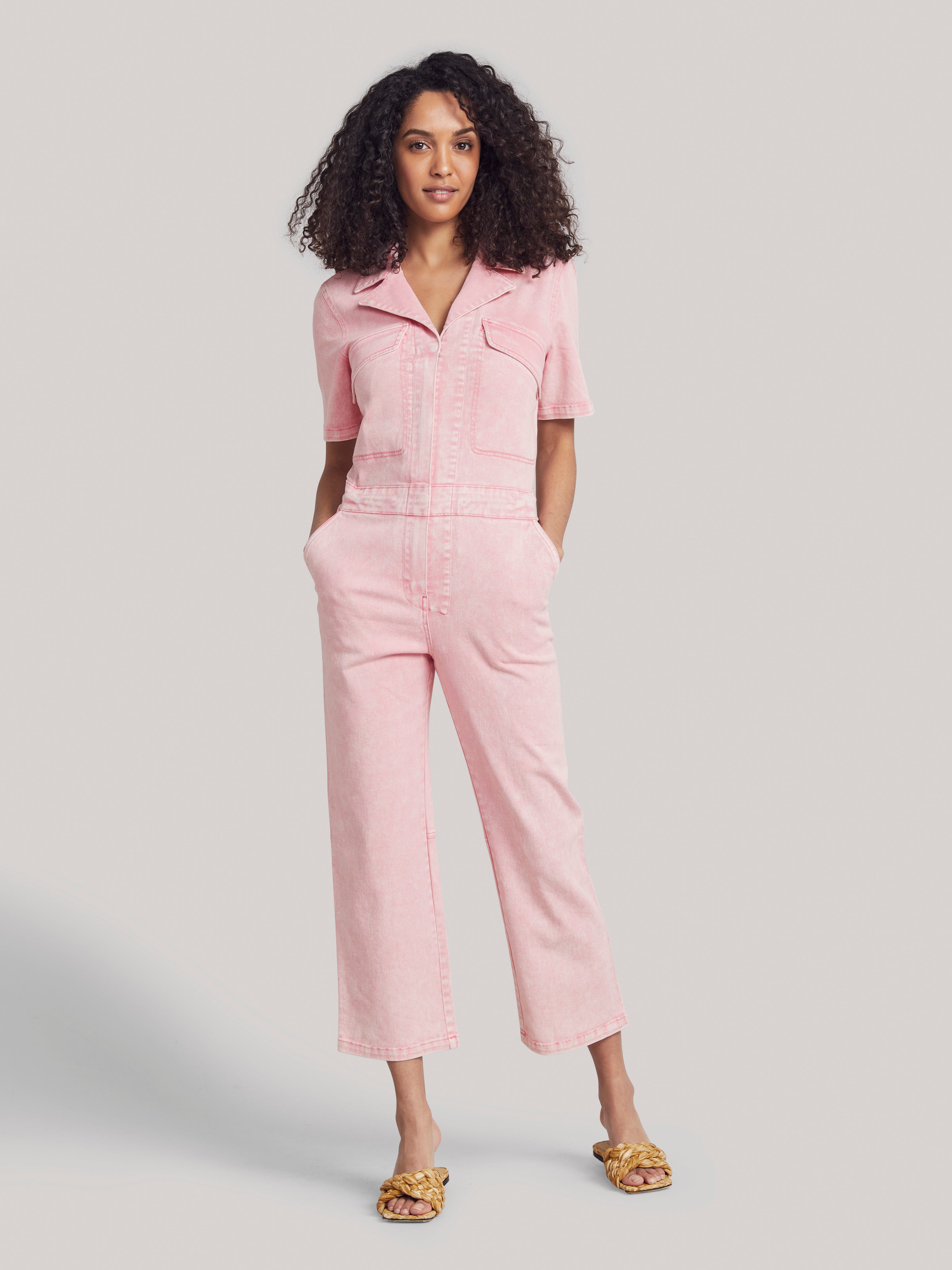 Sunwashed Blythe Jumpsuit - Pink Tie Dye