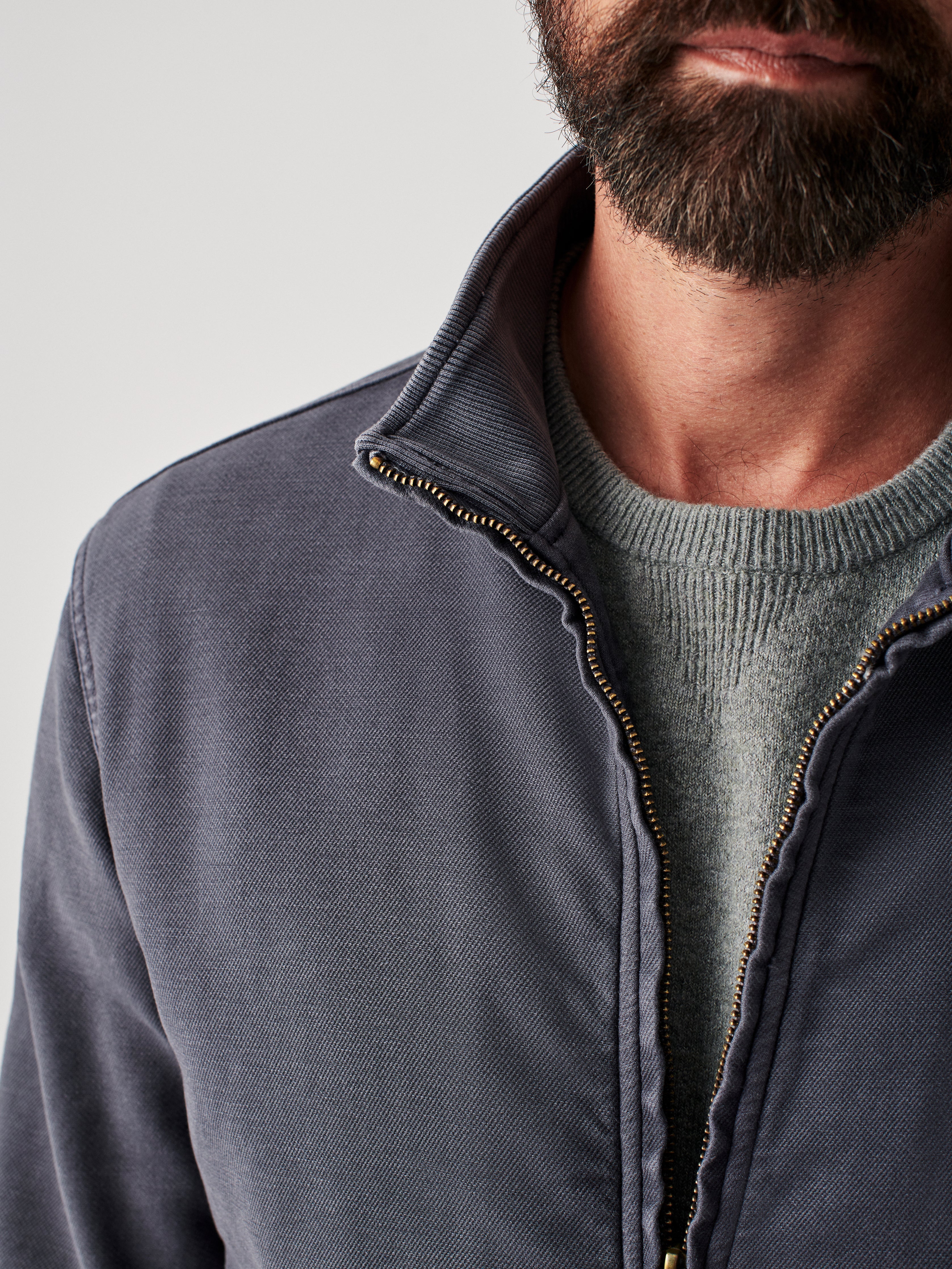 Stretch Terry Tanker Jacket - Navy