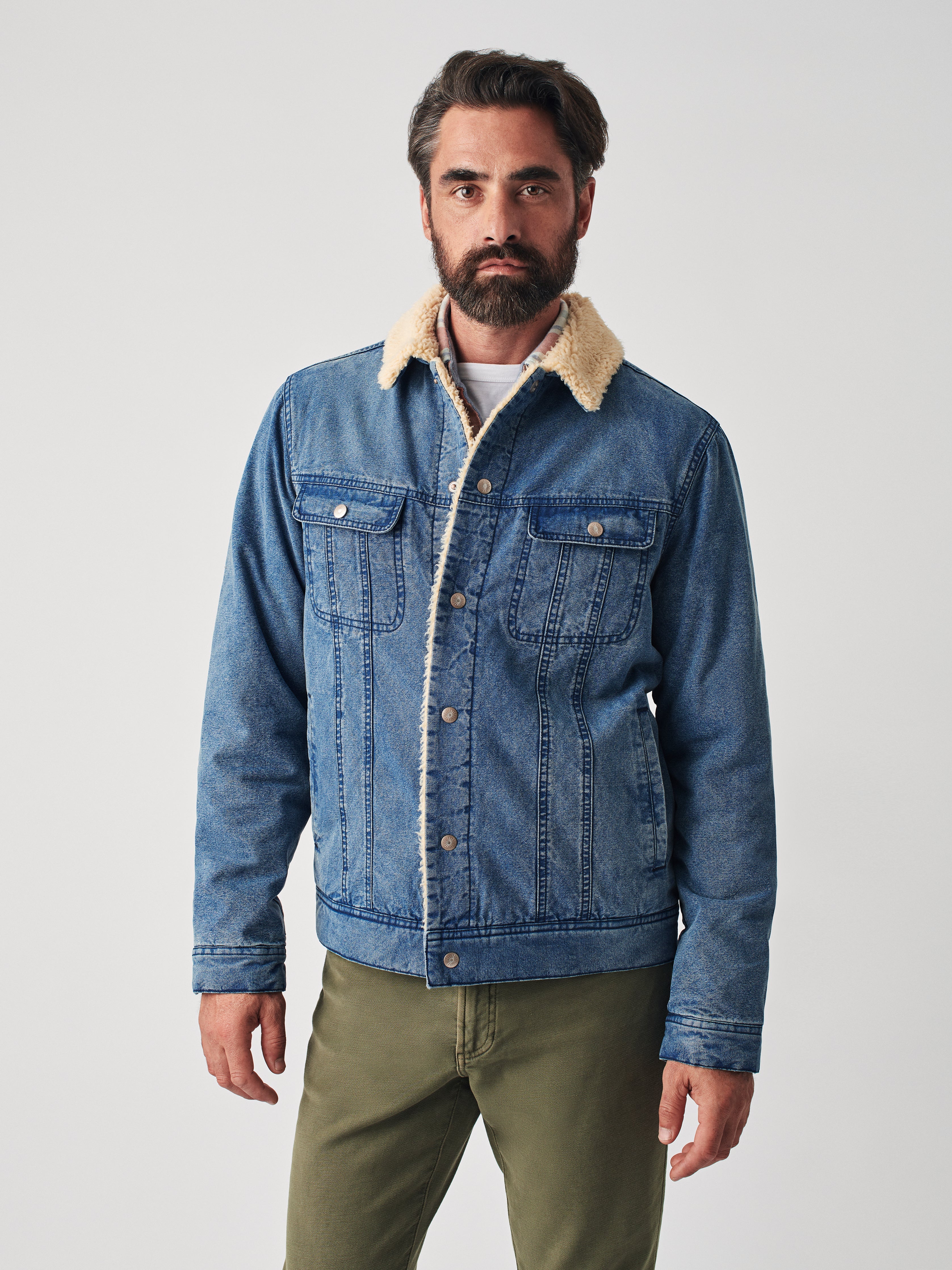 Indigo High Pile Fleece Timberline Trucker Jacket - Vintage Indigo