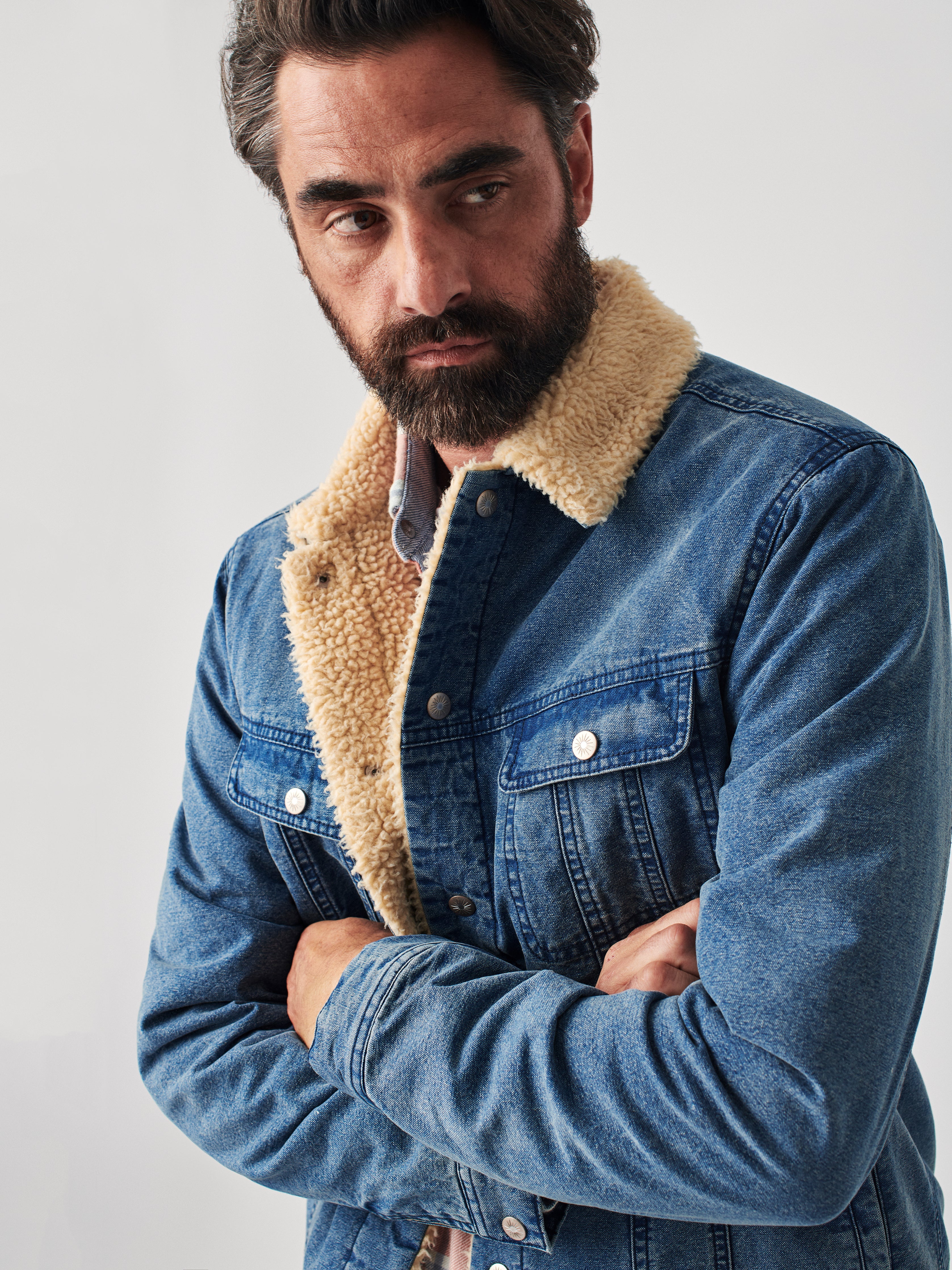 Indigo High Pile Fleece Timberline Trucker Jacket - Vintage Indigo
