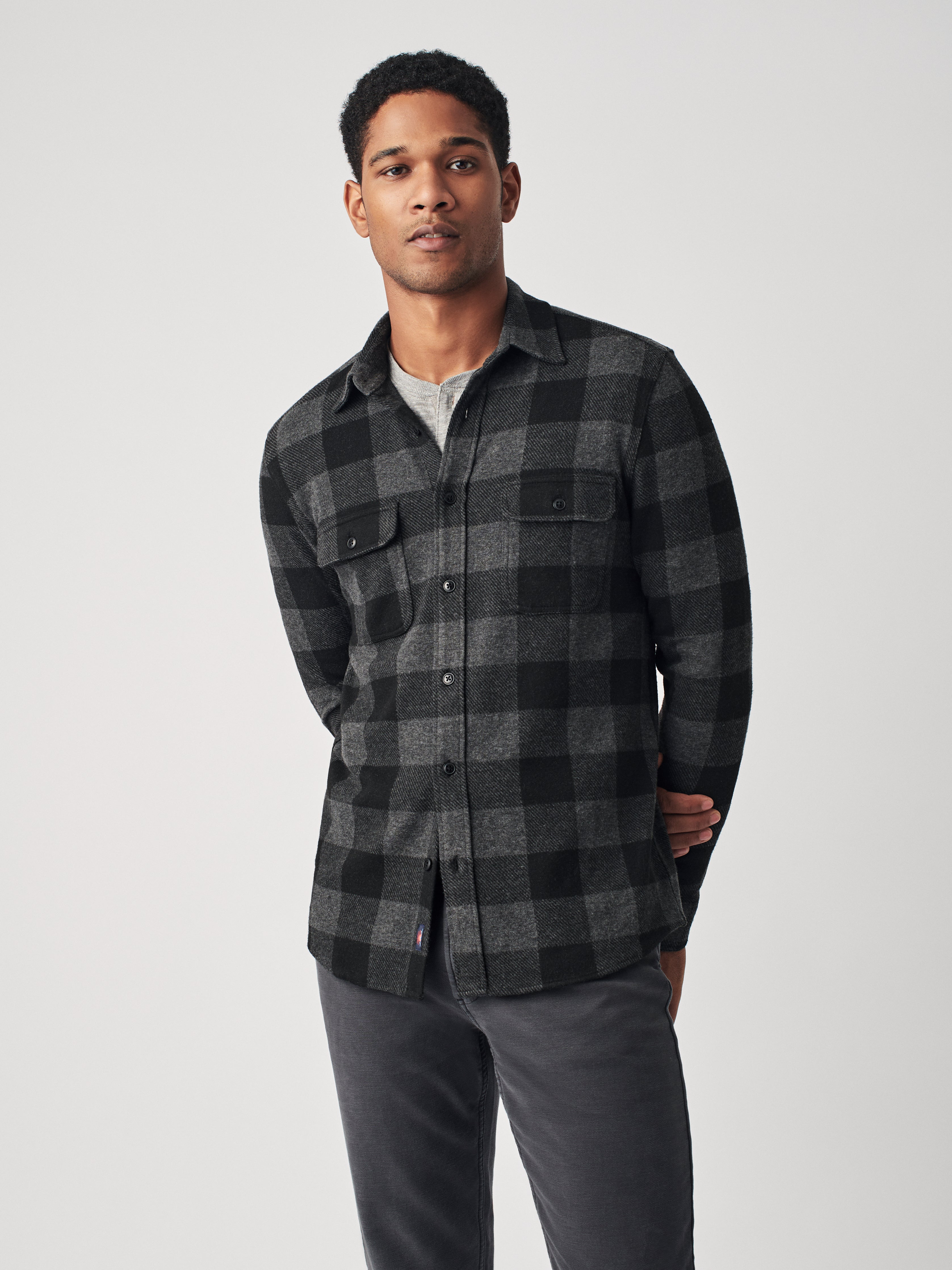*SEPT* Legend™ Sweater Shirt - Charcoal Black Buffalo