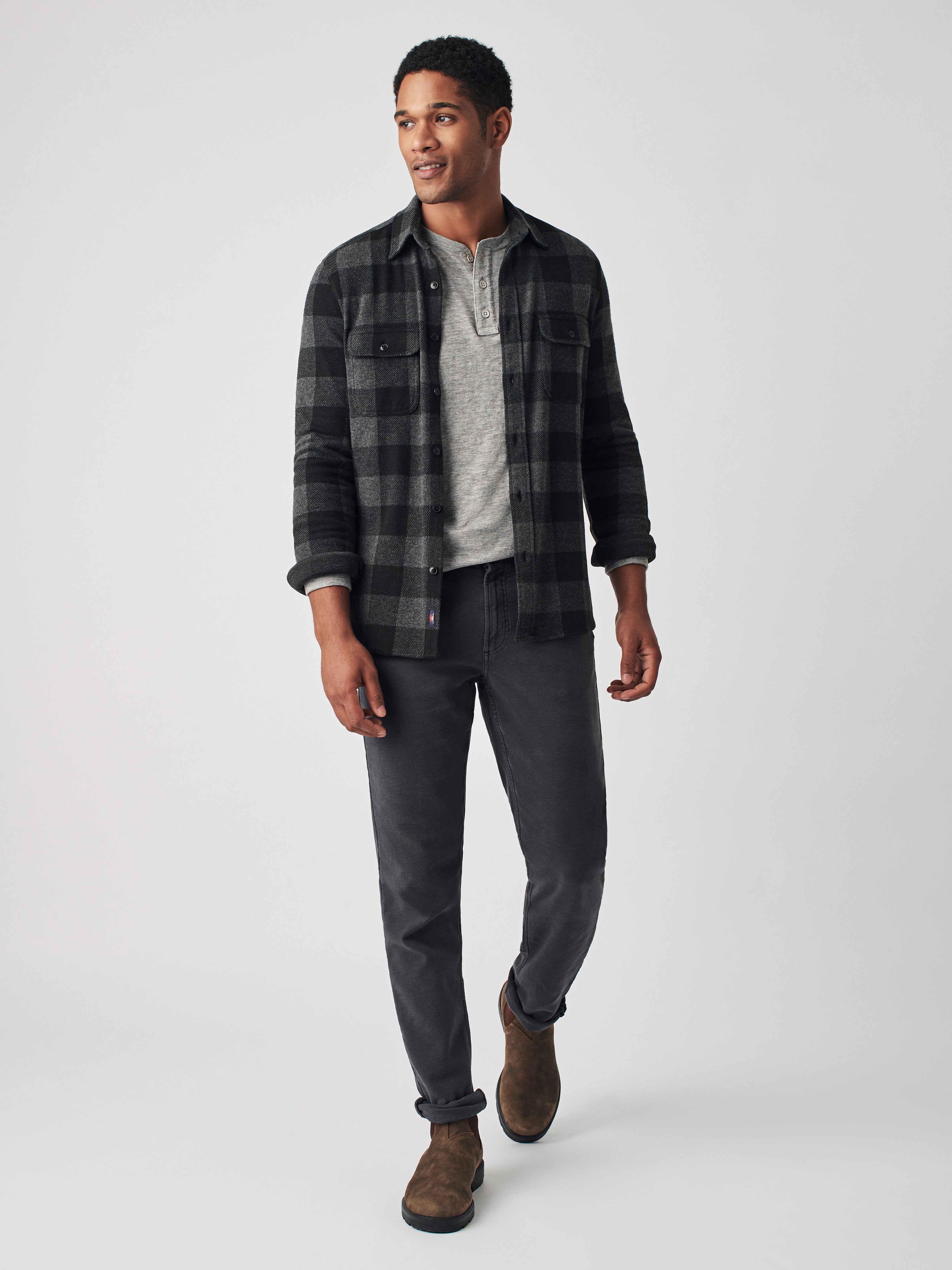 *SEPT* Legend™ Sweater Shirt - Charcoal Black Buffalo