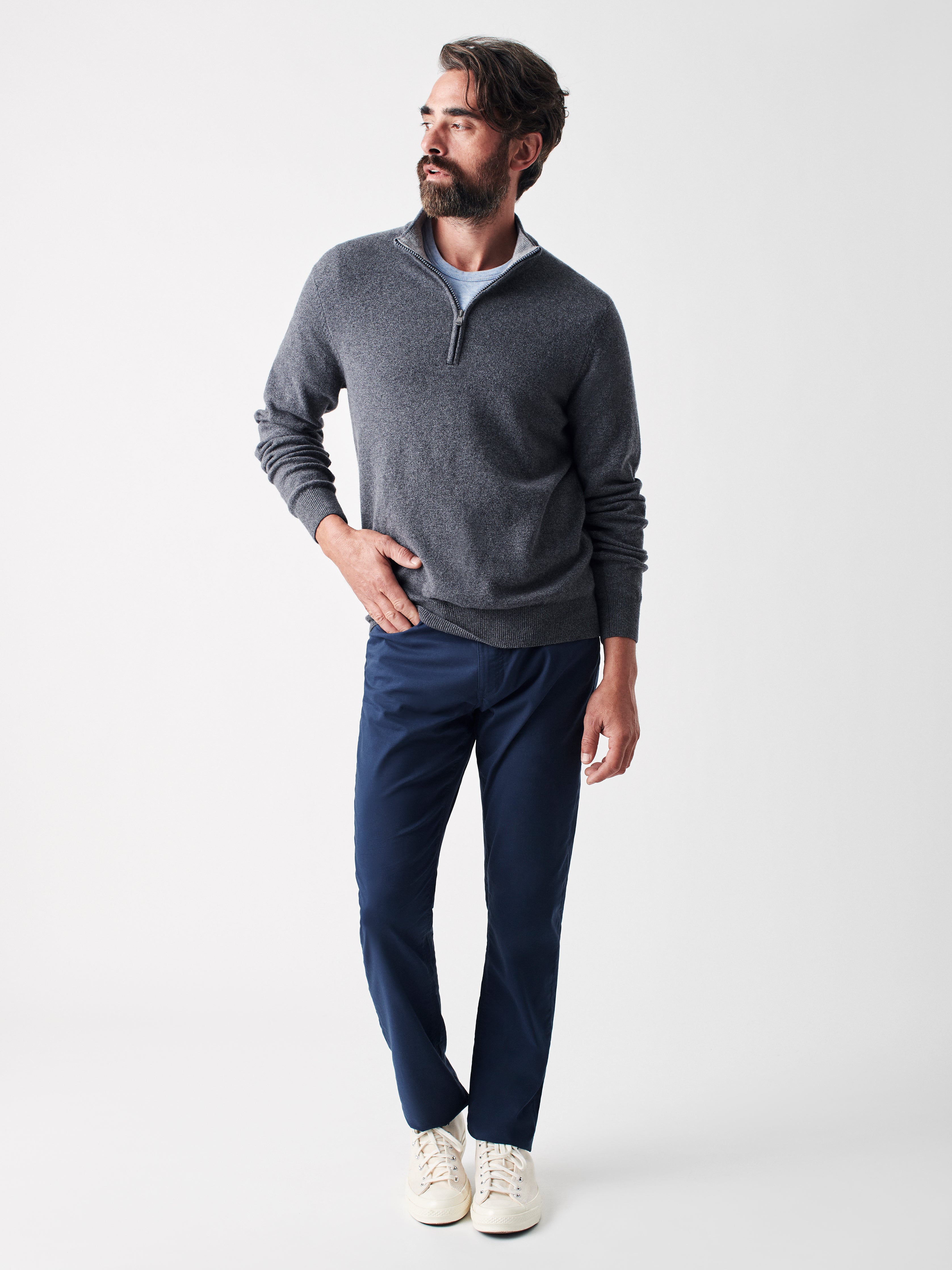 Jackson Quarter Zip Sweater - Charcoal Heather