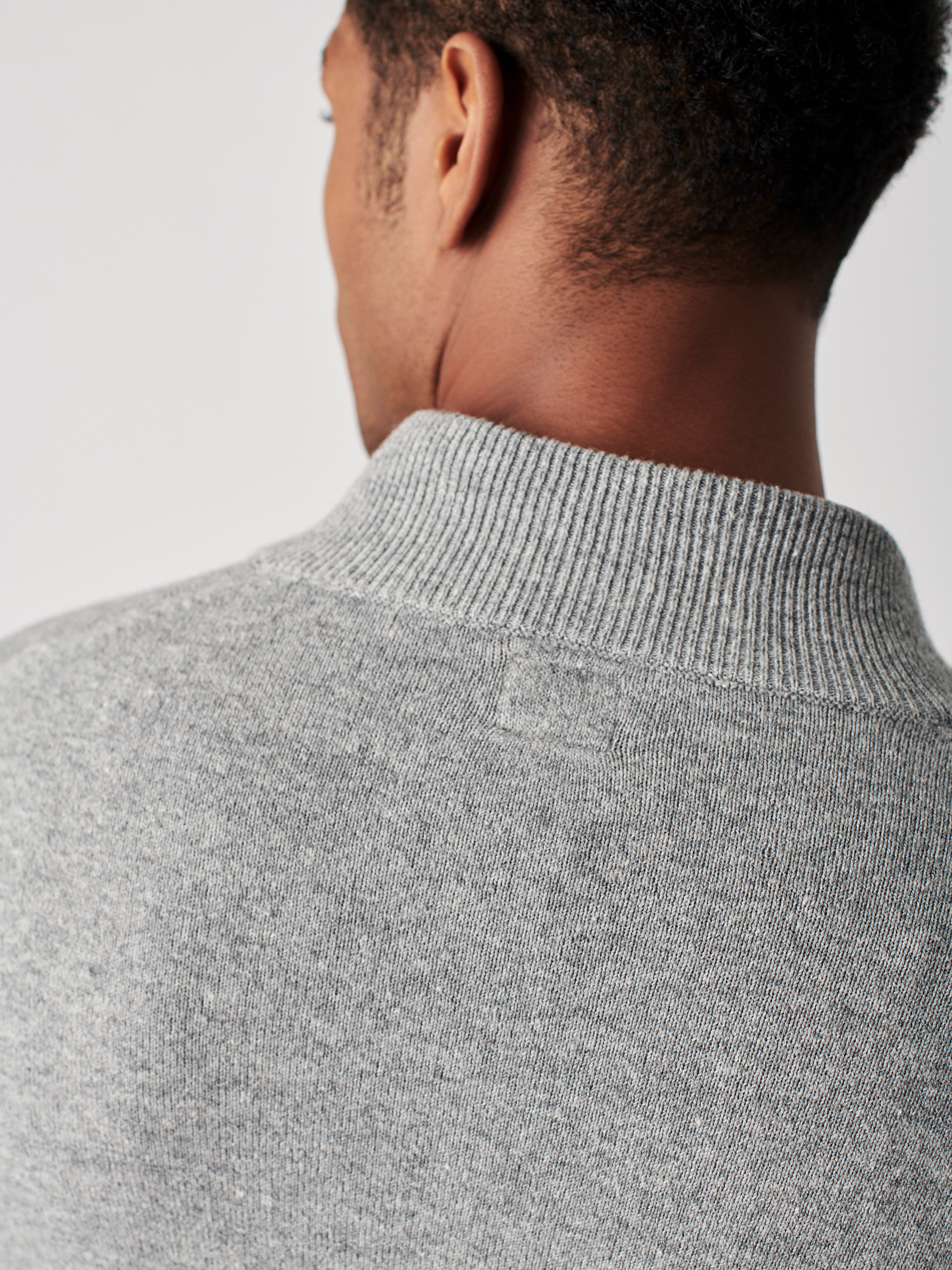 Jackson Quarter Zip Sweater - Light Grey Heather