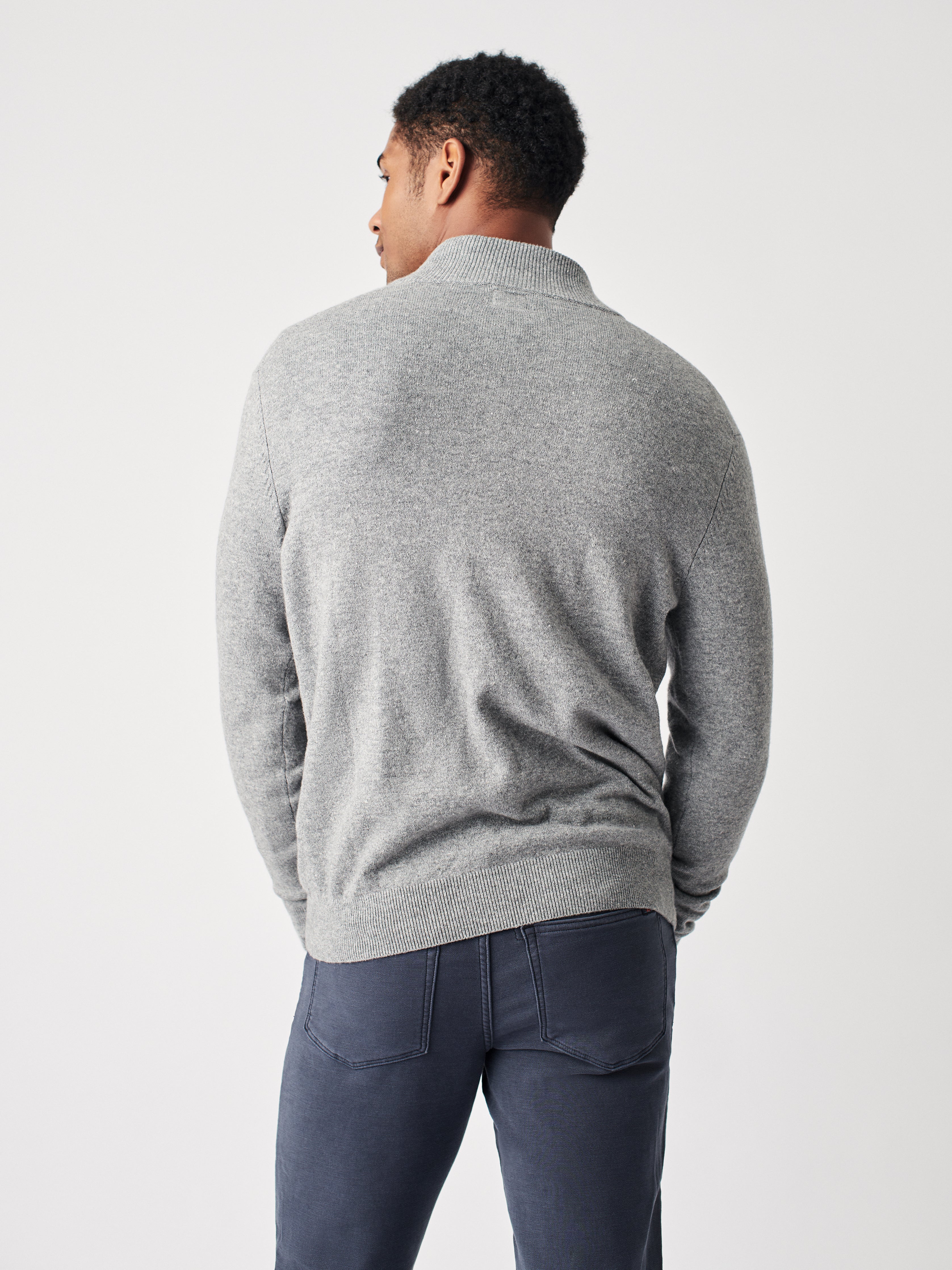 Jackson Quarter Zip Sweater - Light Grey Heather
