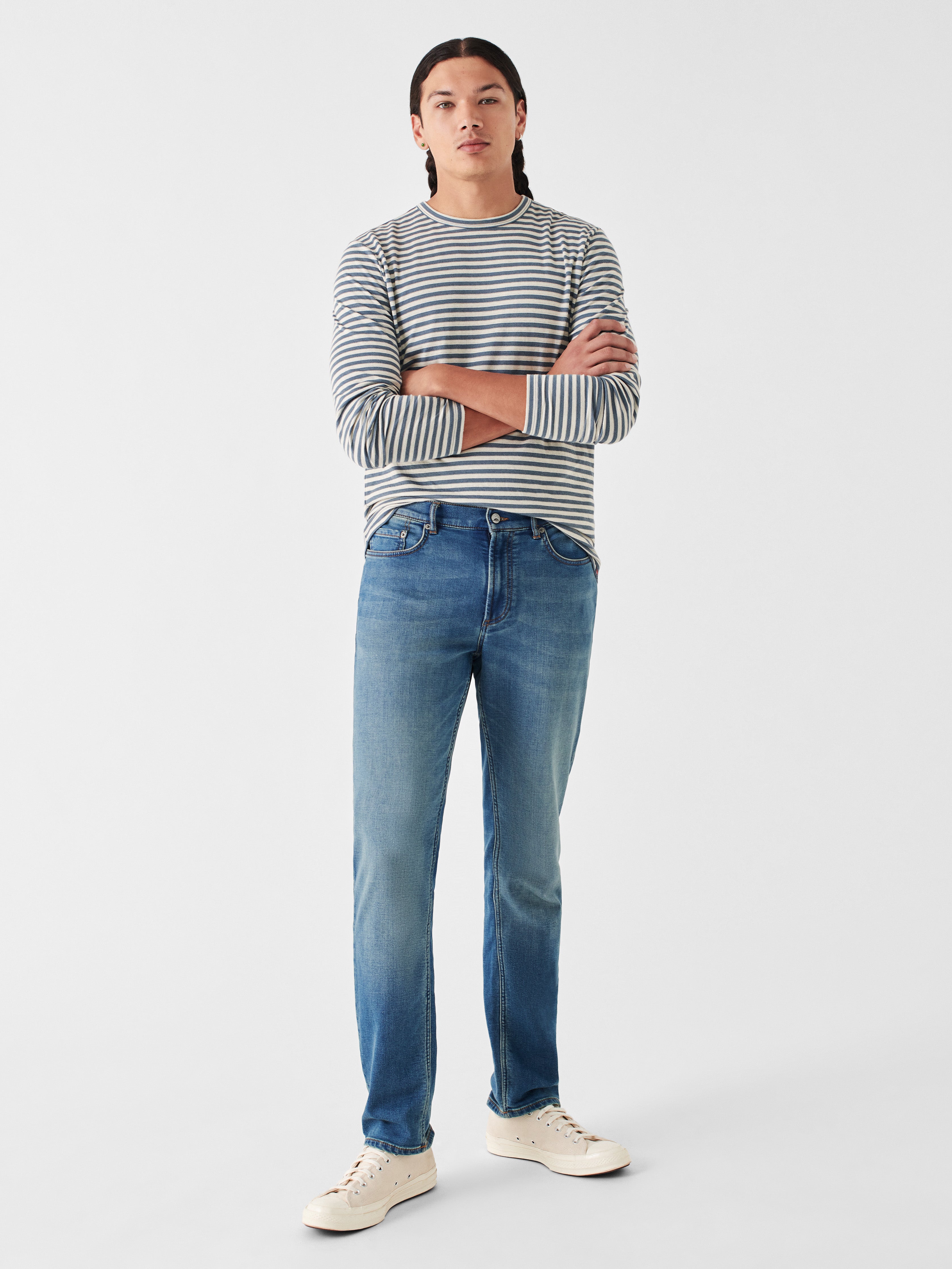 Stretch Terry Indigo 5-Pocket (32" Inseam) - Easton Wash