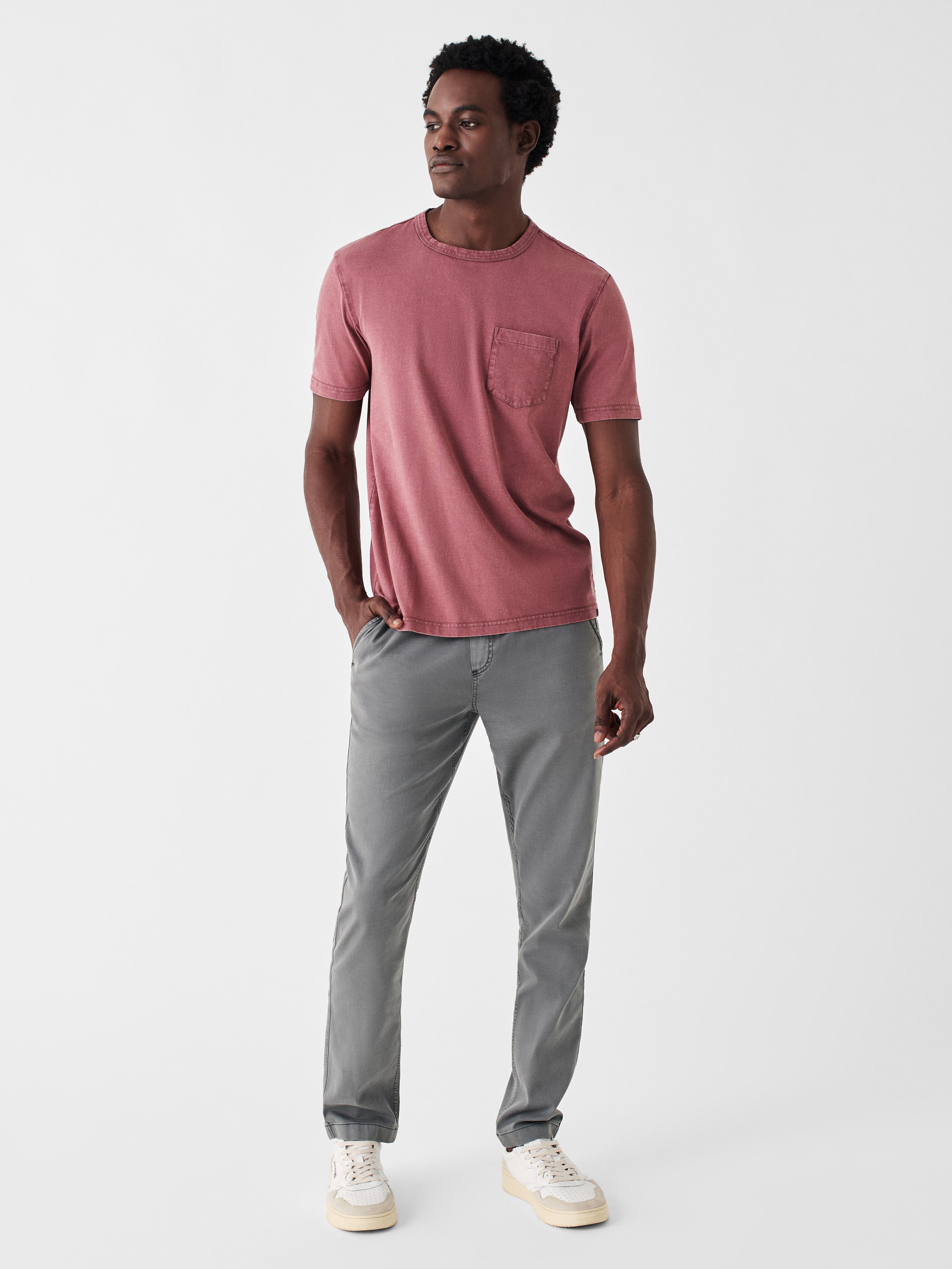 Sunwashed Pocket Tee - Plum Wine
