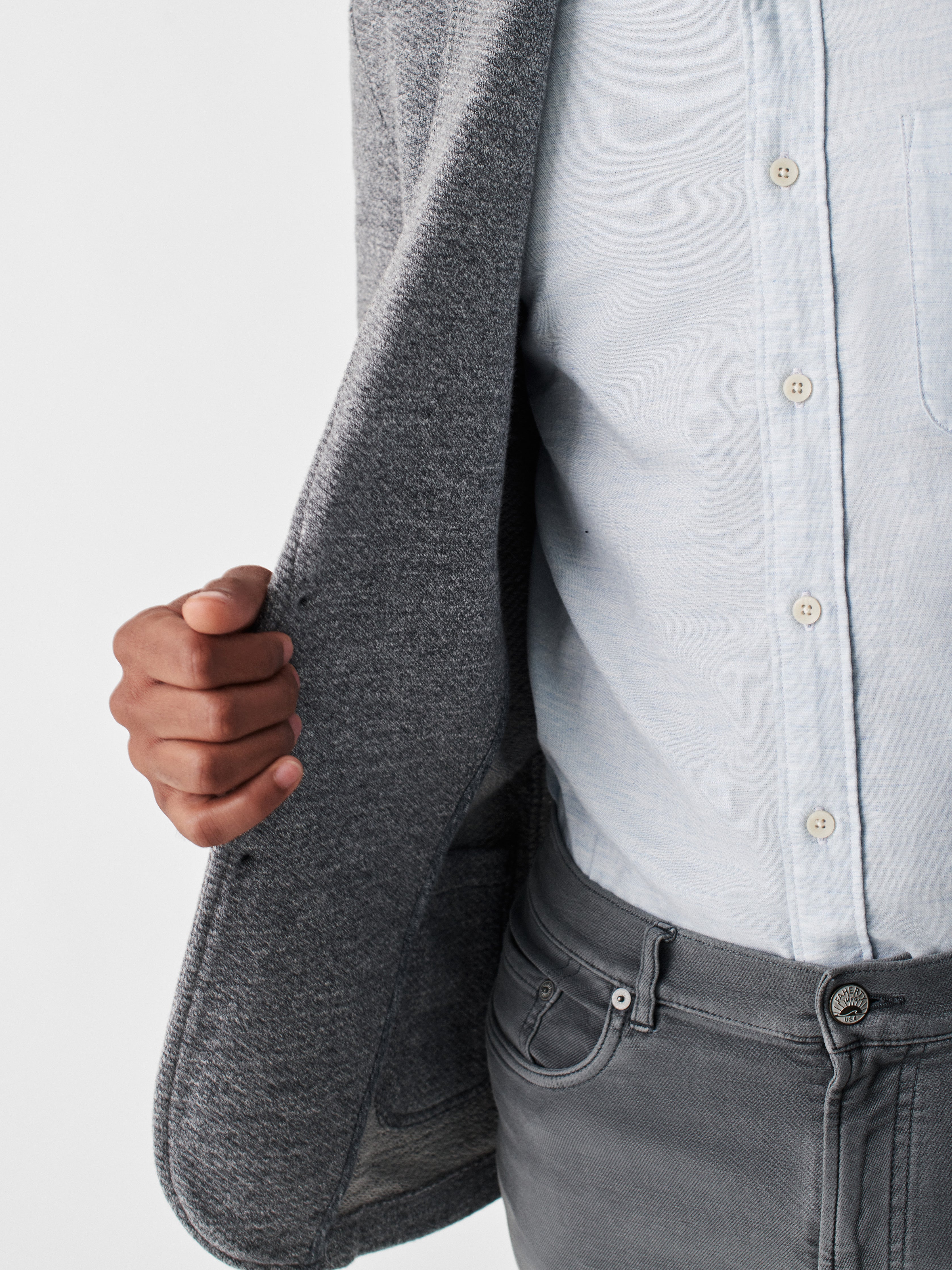 Inlet Knit Blazer - Medium Grey Melange