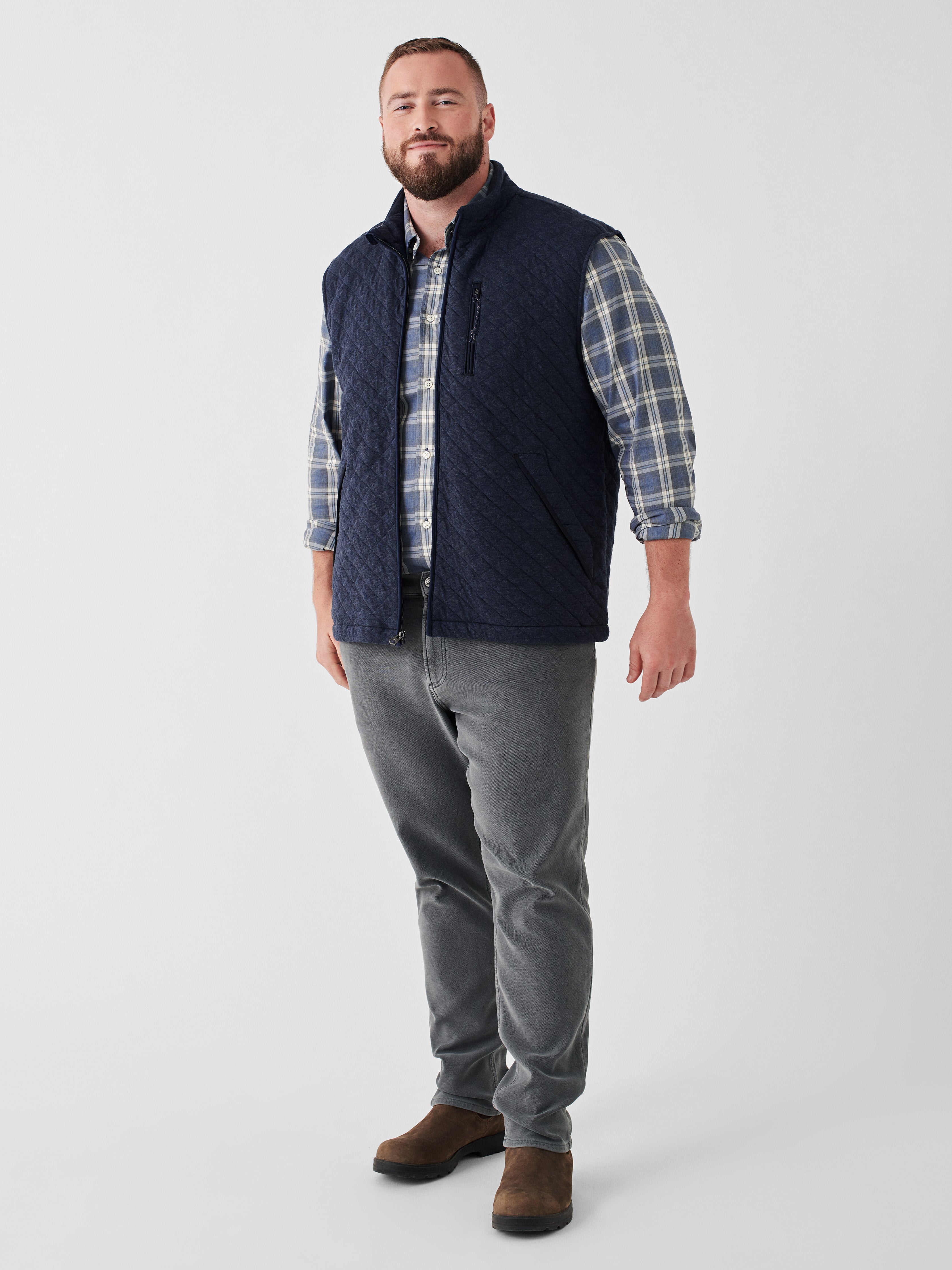 Epic Quilted Fleece Vest - Navy Melange