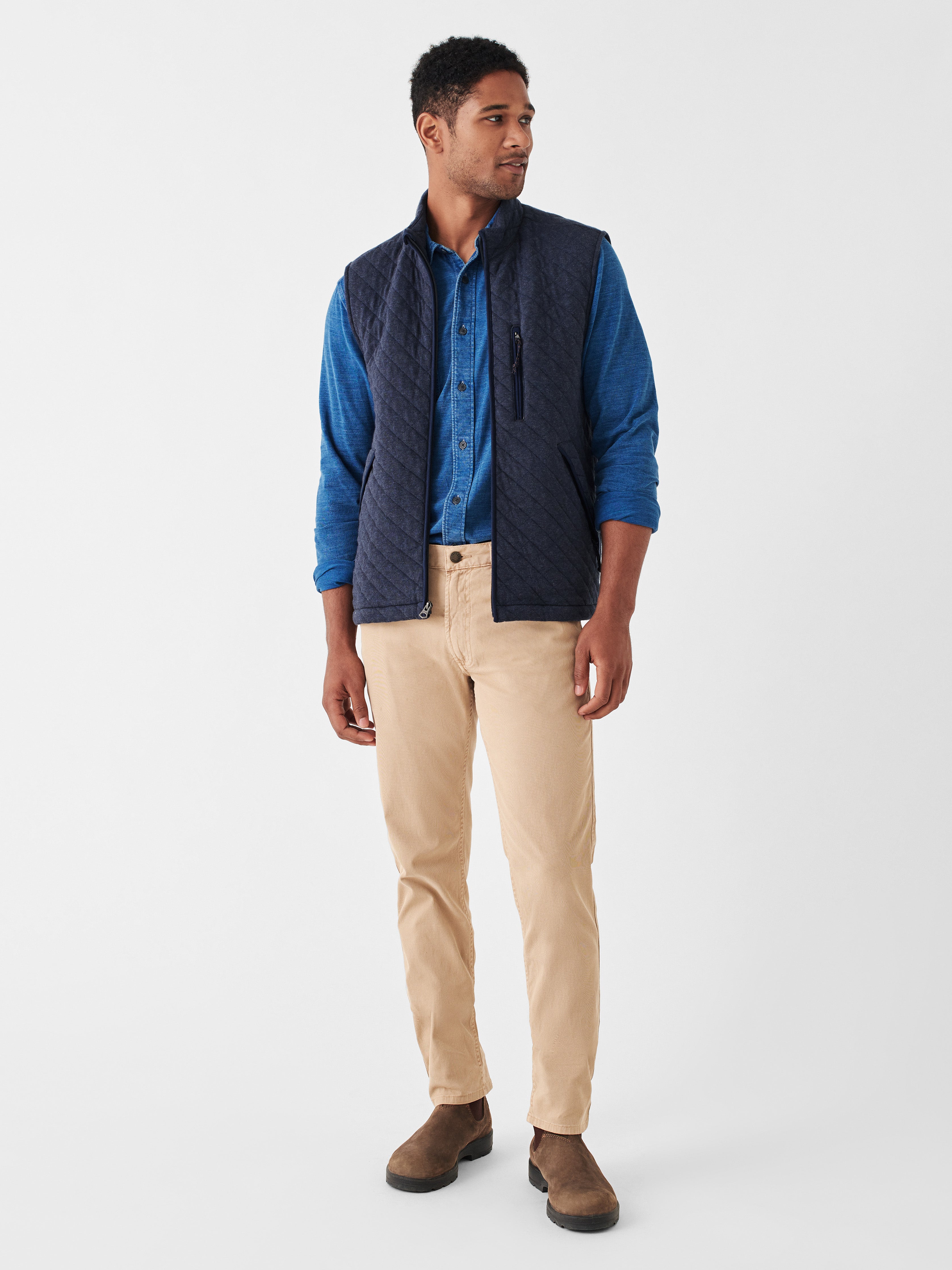 Epic Quilted Fleece Vest - Navy Melange