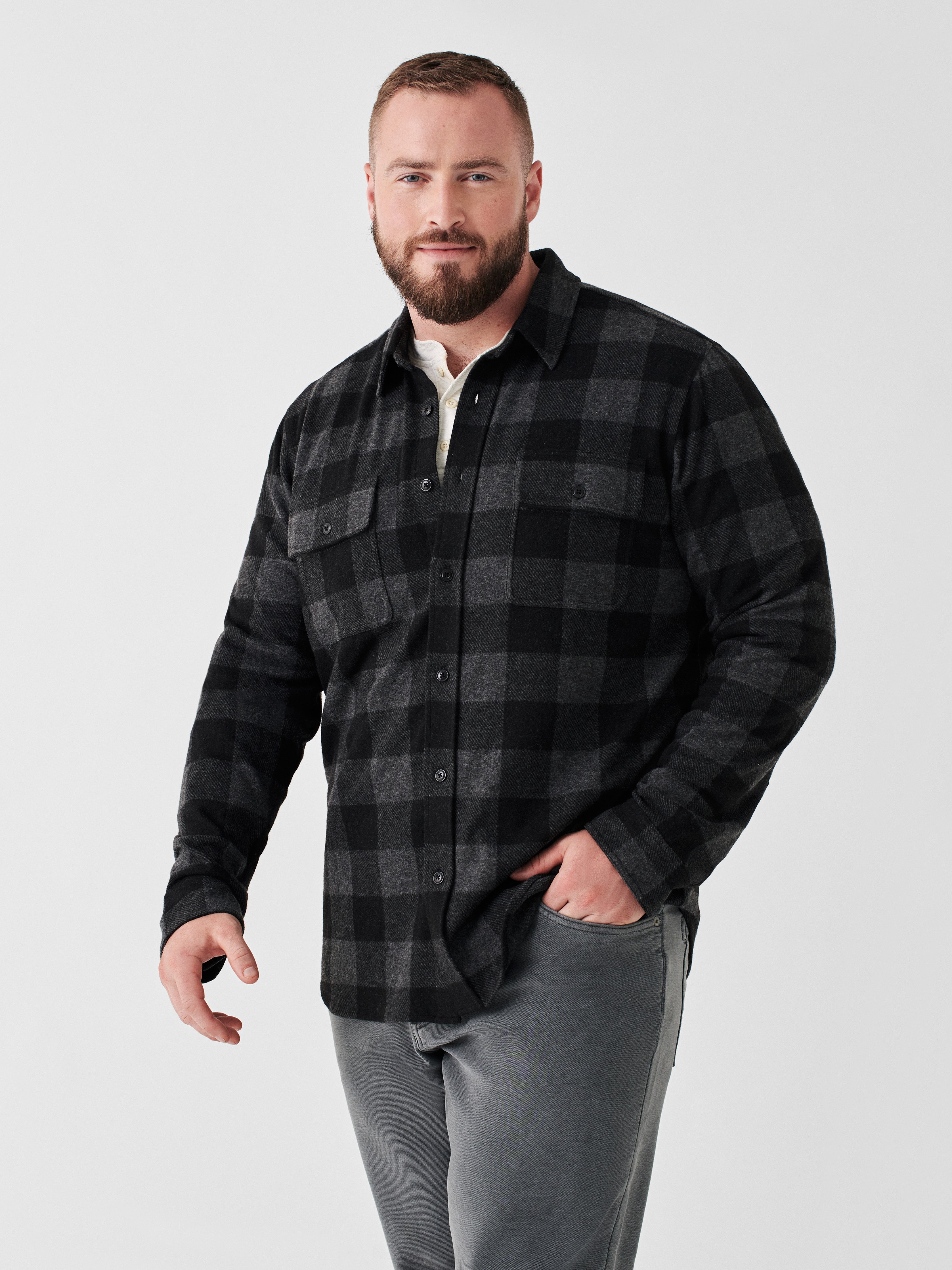 *SEPT* Legend™ Sweater Shirt - Charcoal Black Buffalo