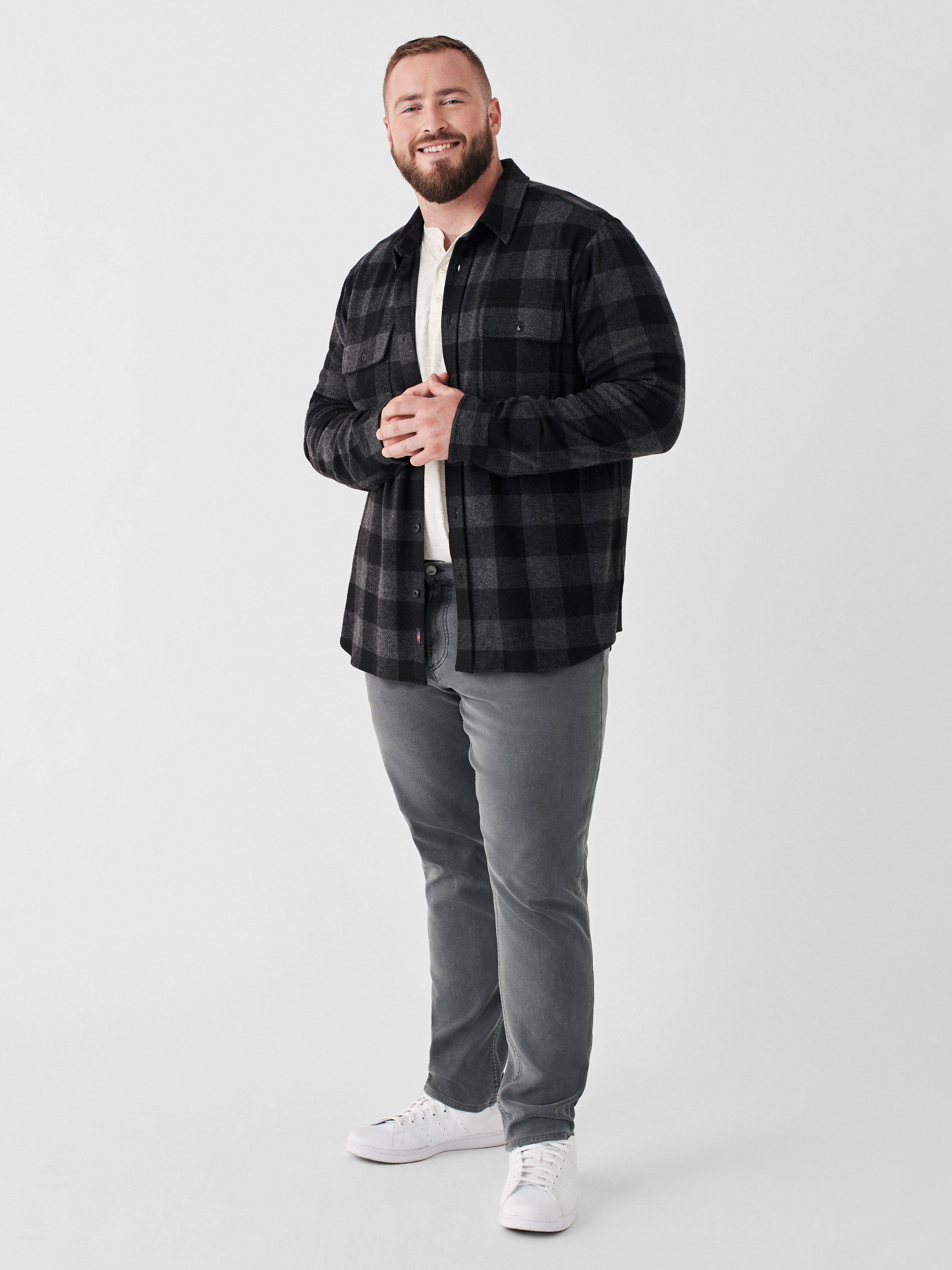 *SEPT* Legend™ Sweater Shirt - Charcoal Black Buffalo