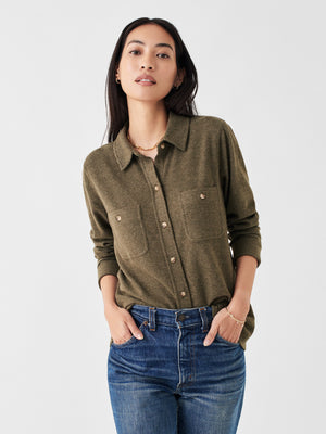 Legend™ Sweater Shirt - Olive Melange Twill