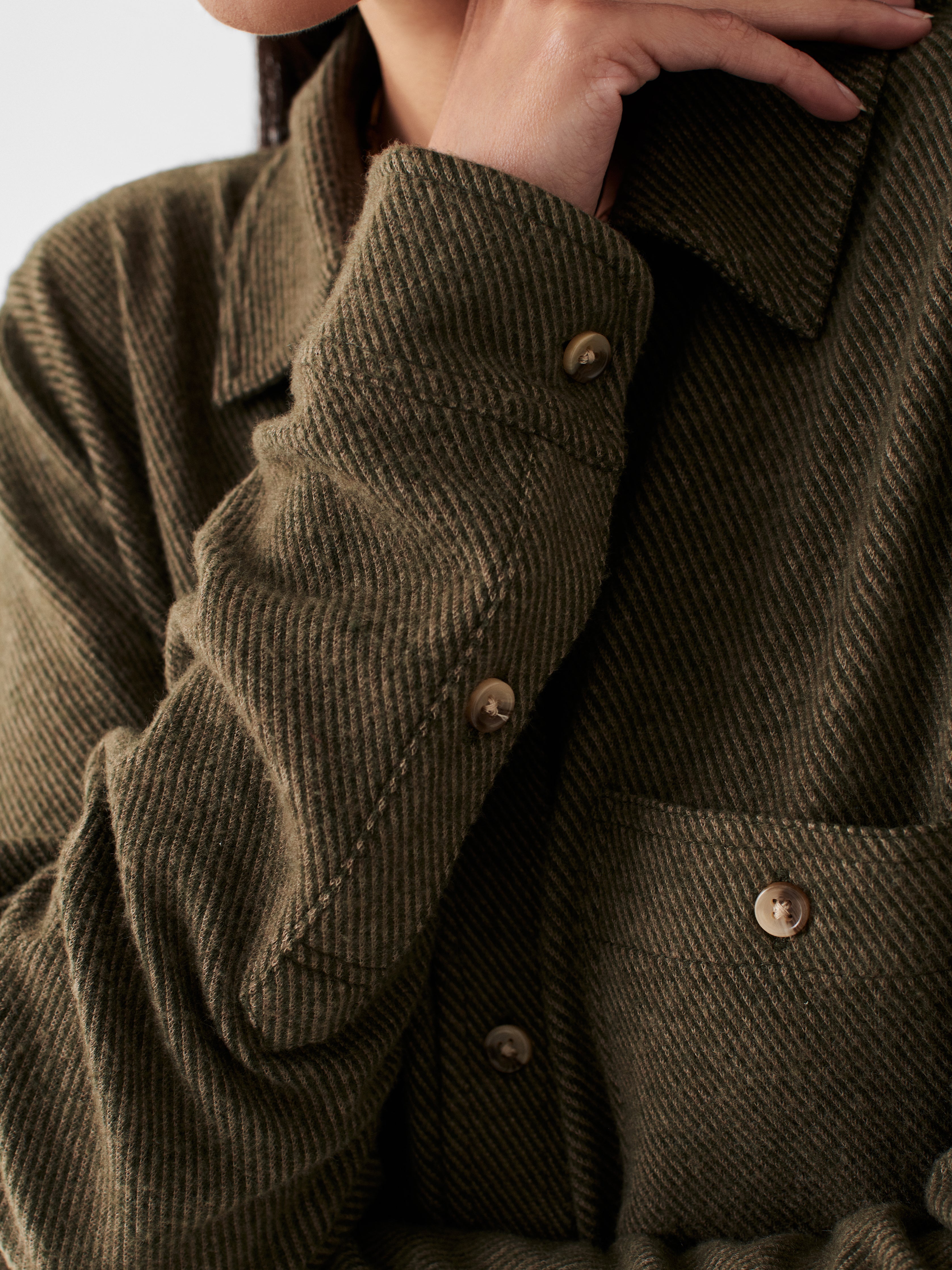 Legend™ Sweater Shirt - Olive Melange Twill