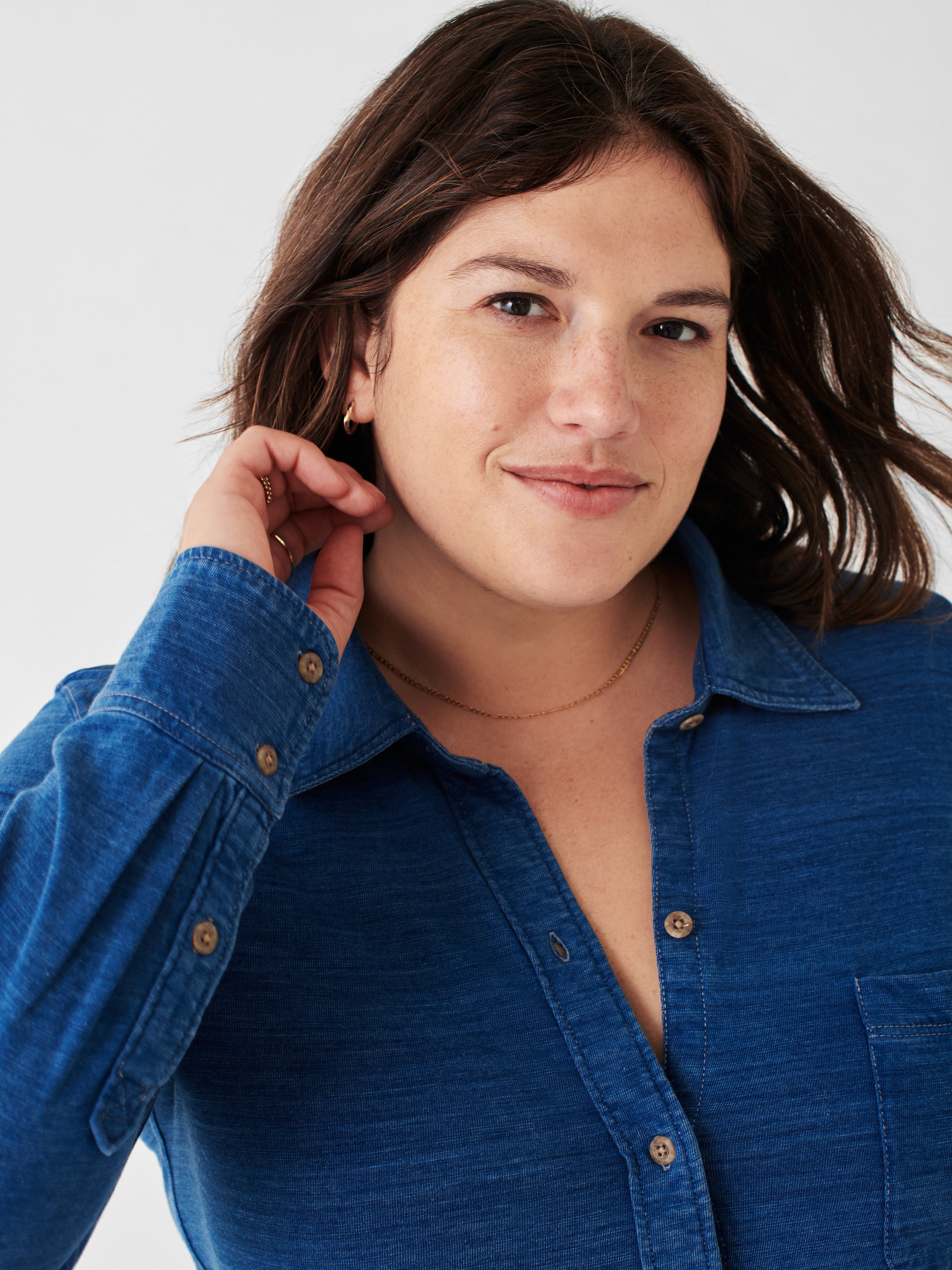 Sunwashed Knit Shirt - Medium Indigo Wash