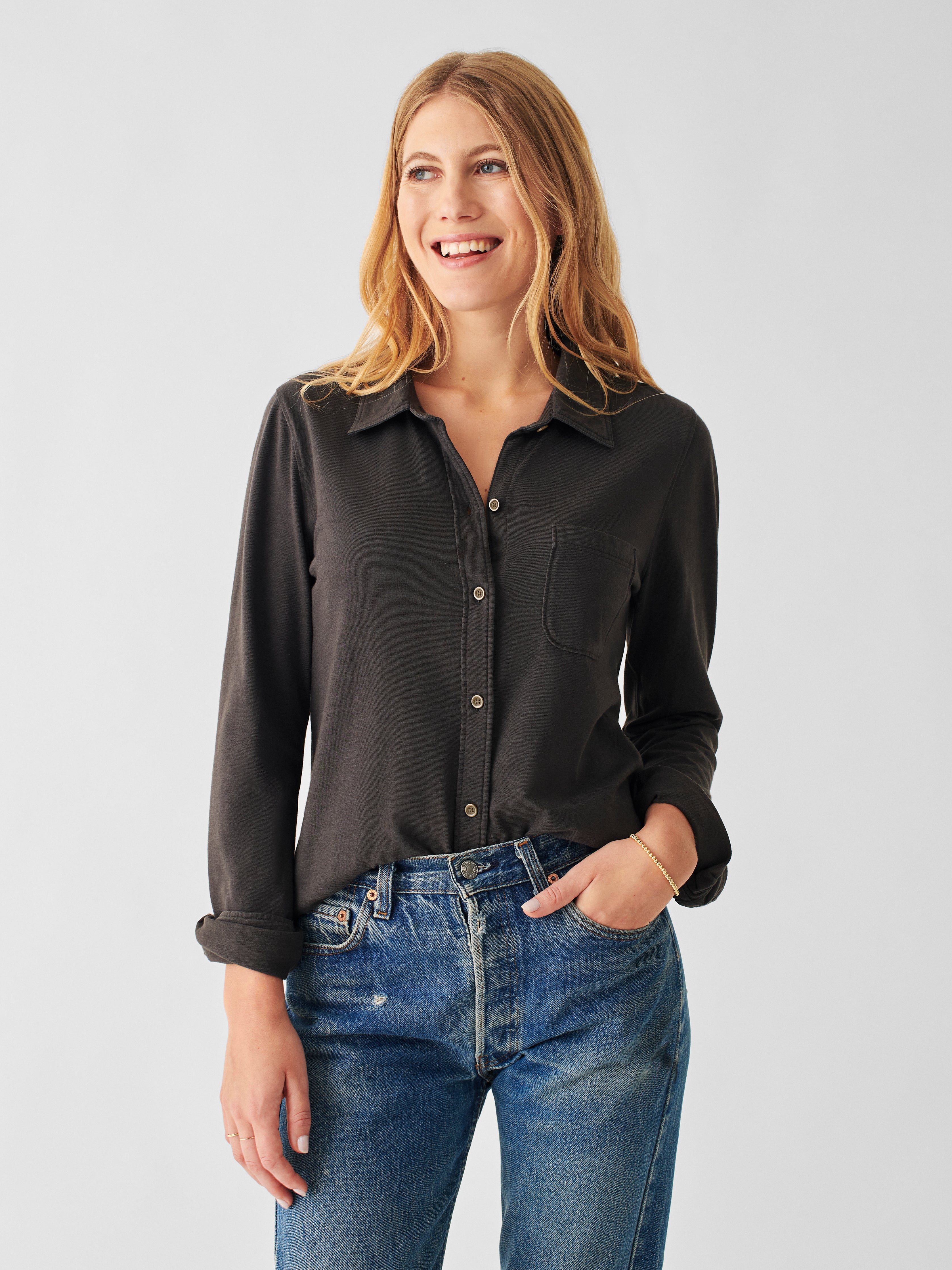 Sunwashed Knit Shirt - Washed Black