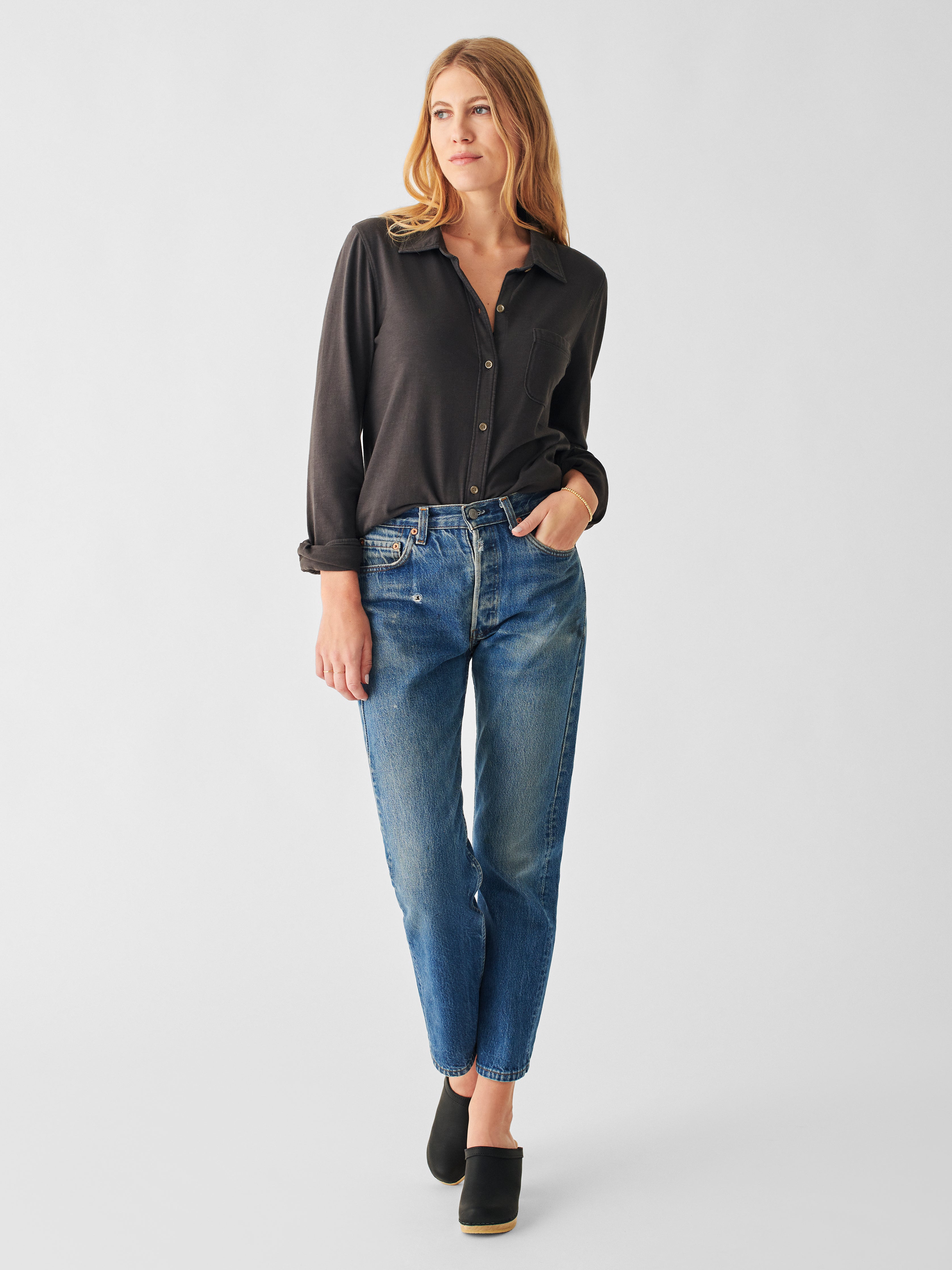 Sunwashed Knit Shirt - Washed Black