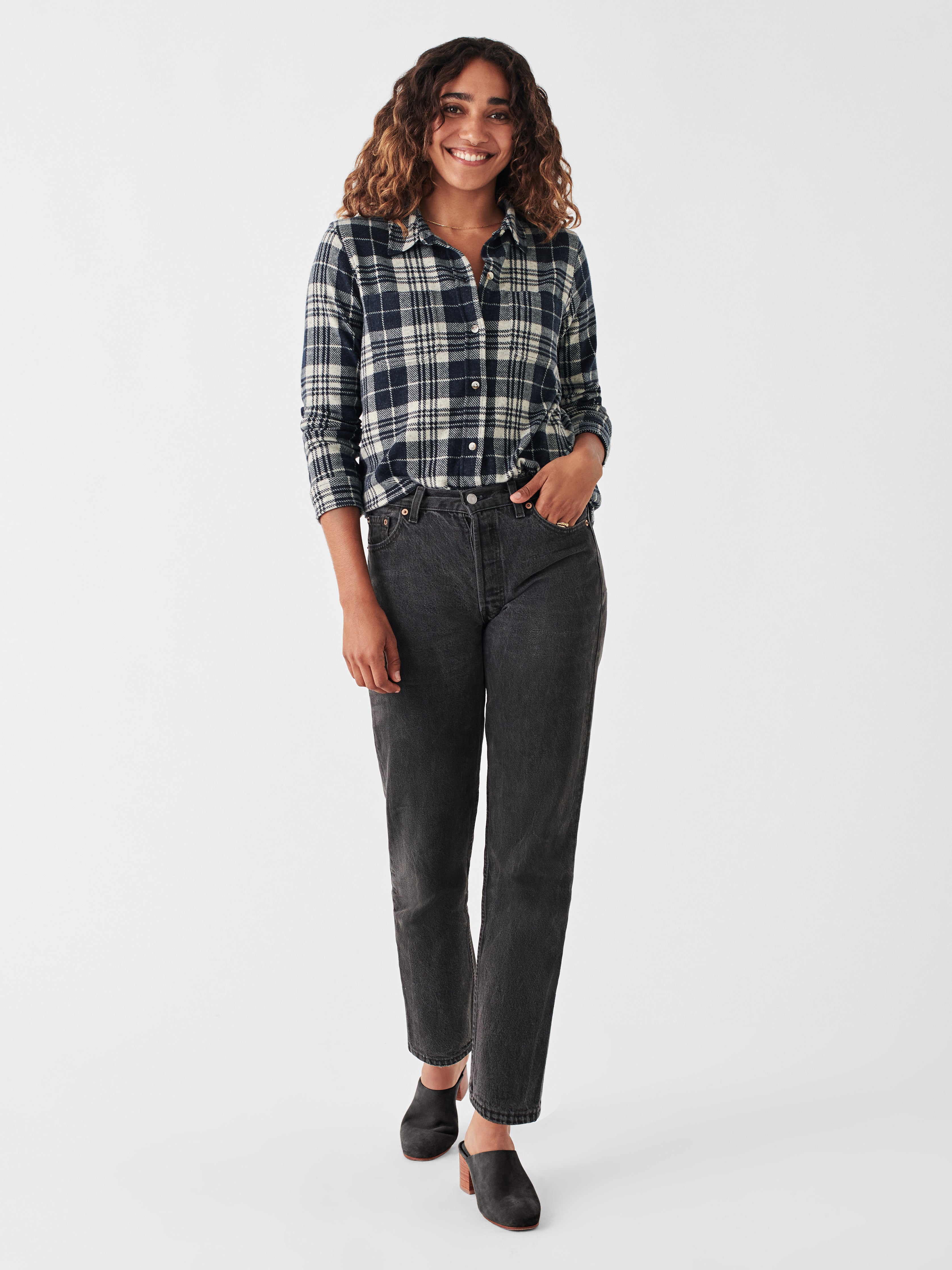 Legend™ Sweater Shirt - Navy Plaid