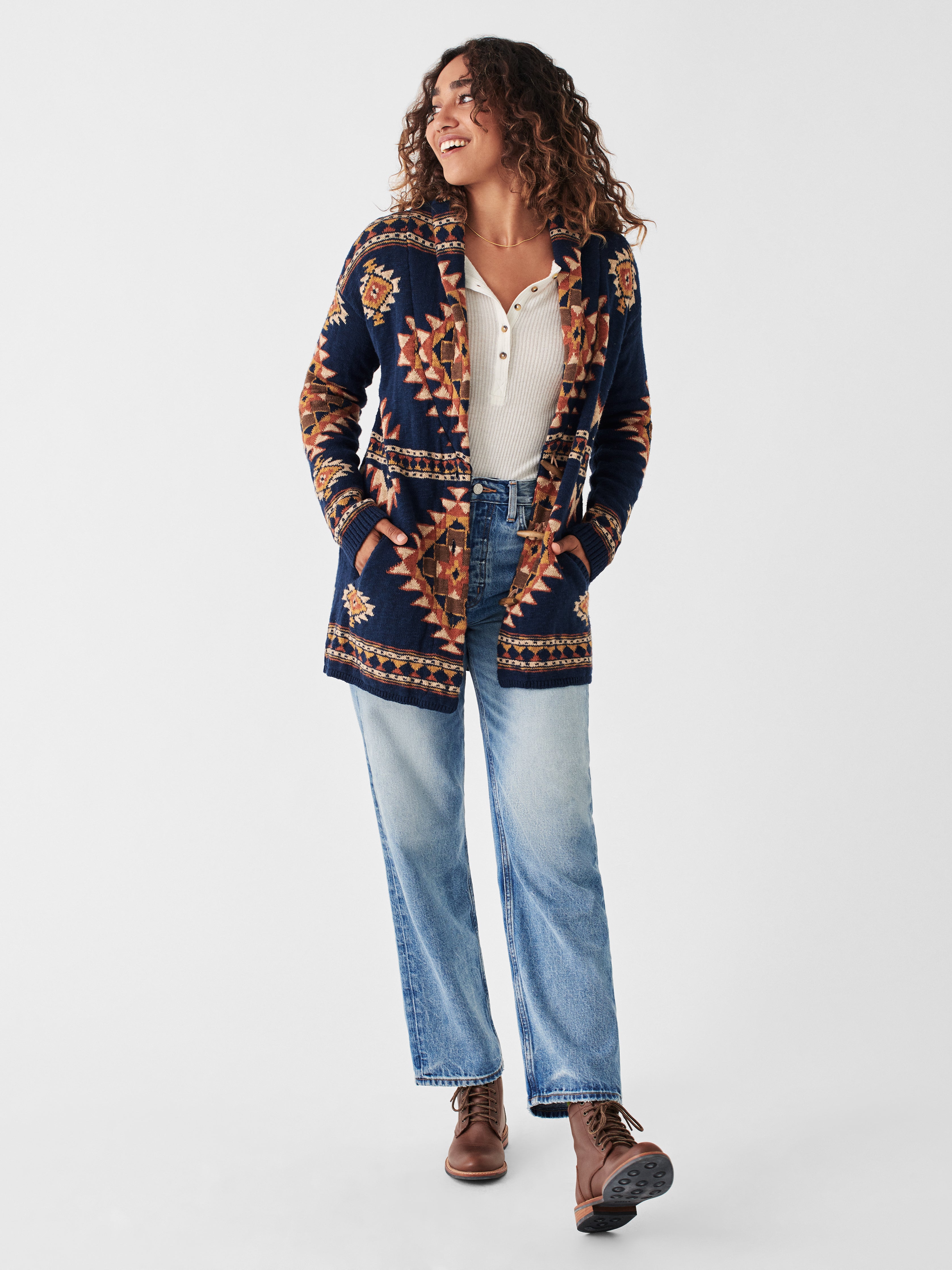 B.YELLOWTAIL Lodge Cardigan - Wolf Mountain