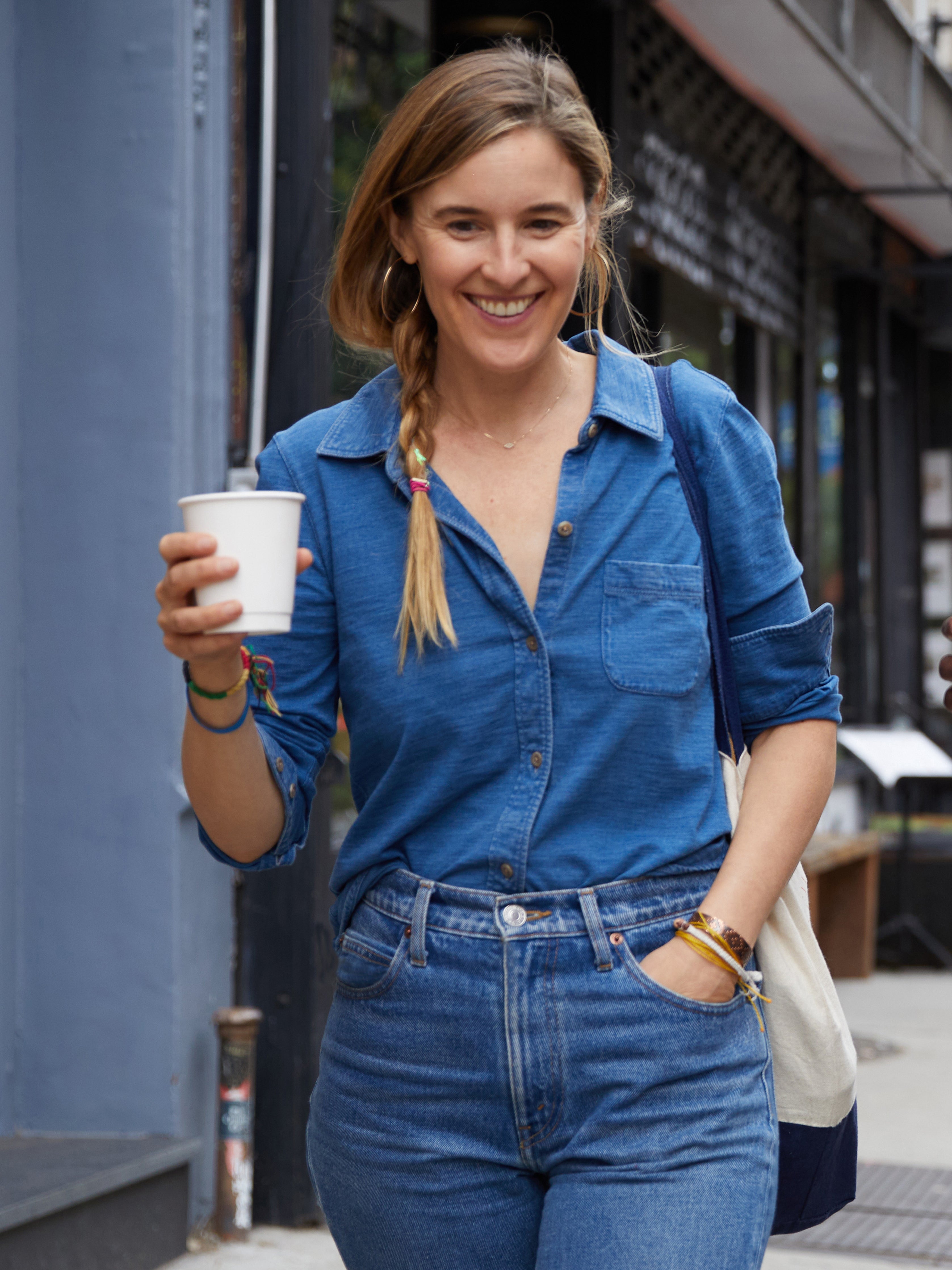 Sunwashed Knit Shirt - Medium Indigo Wash