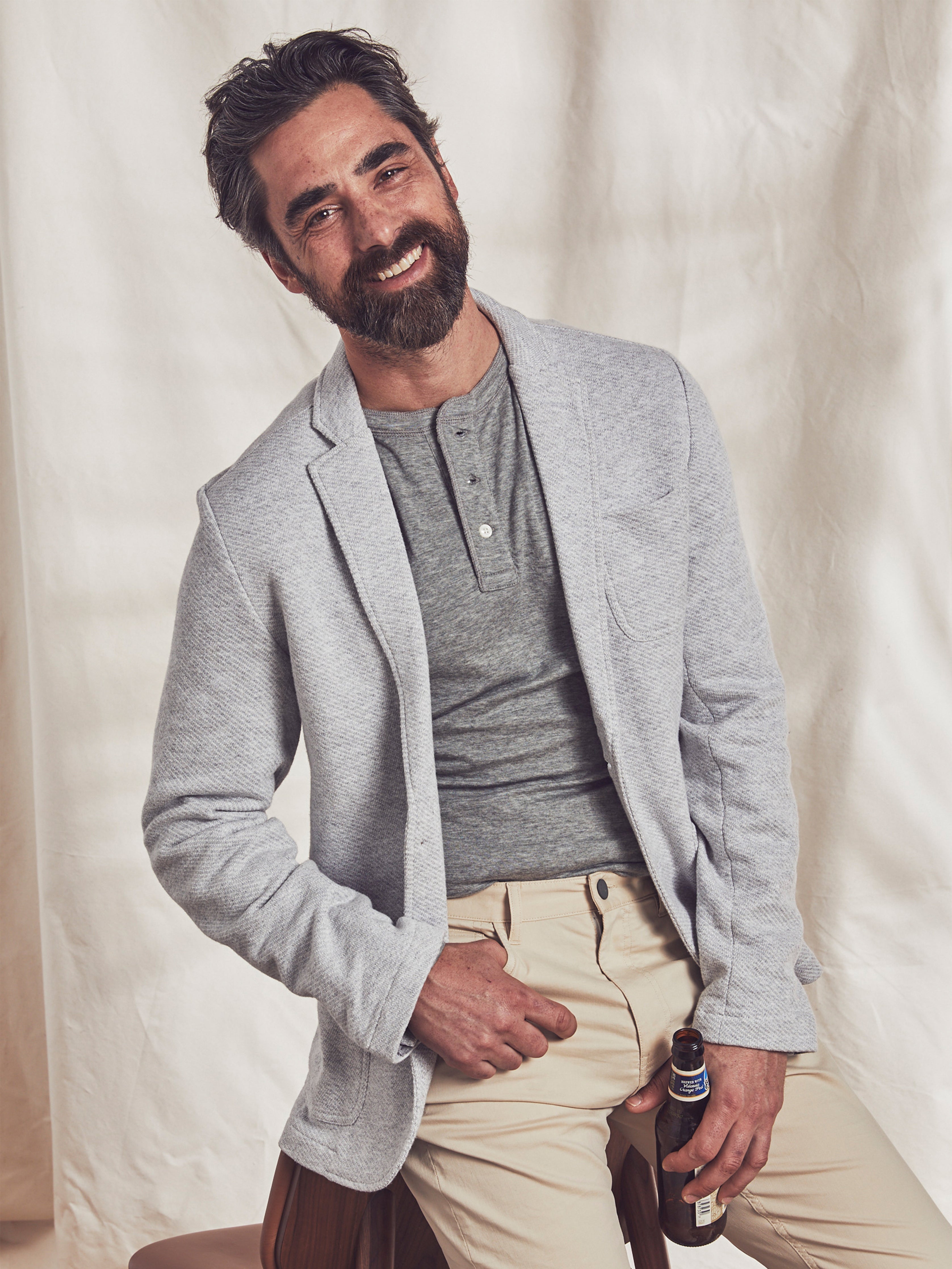 Inlet Knit Blazer - Heather Grey