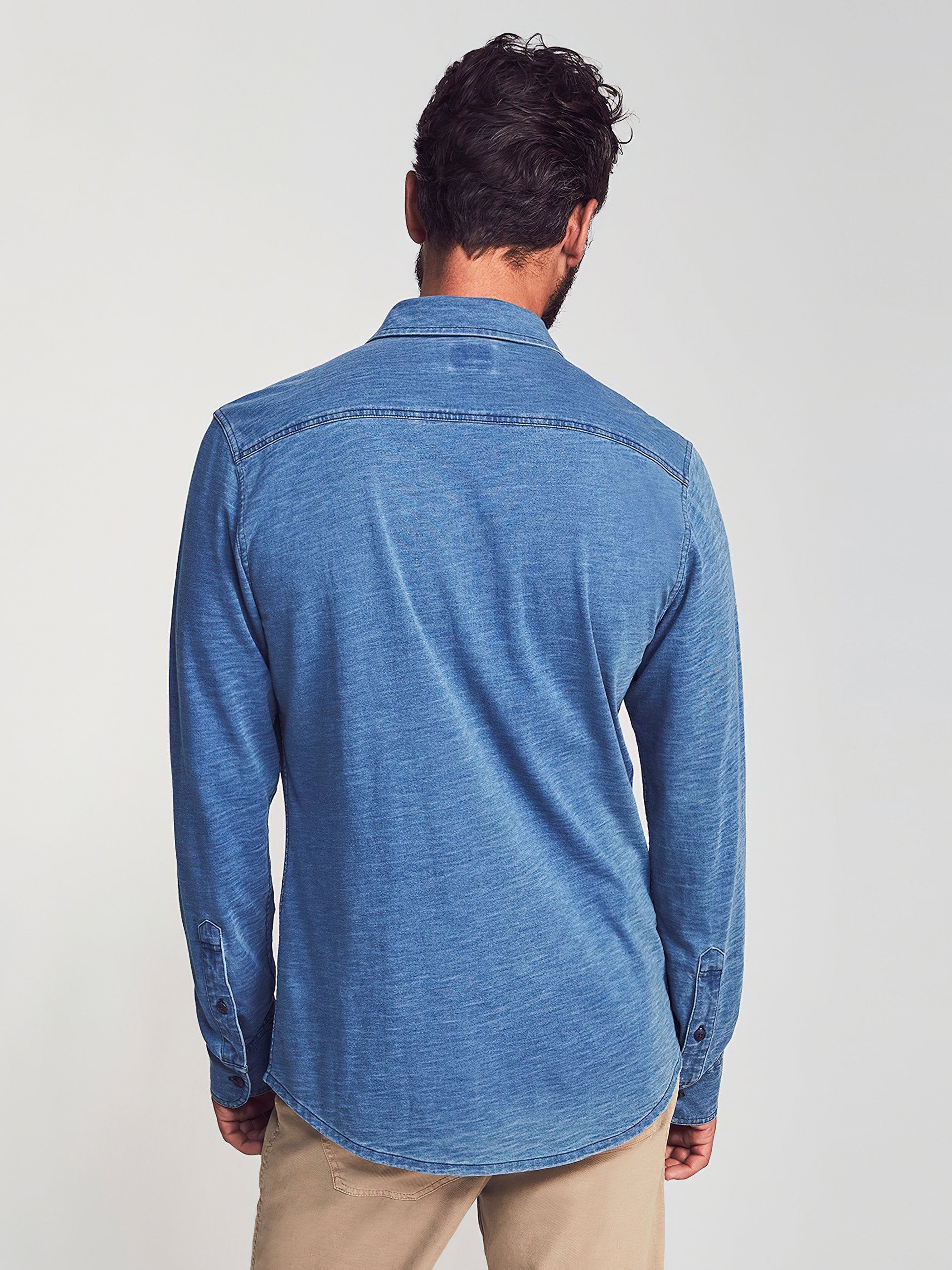 Sunwashed Knit Shirt - Medium Indigo Wash