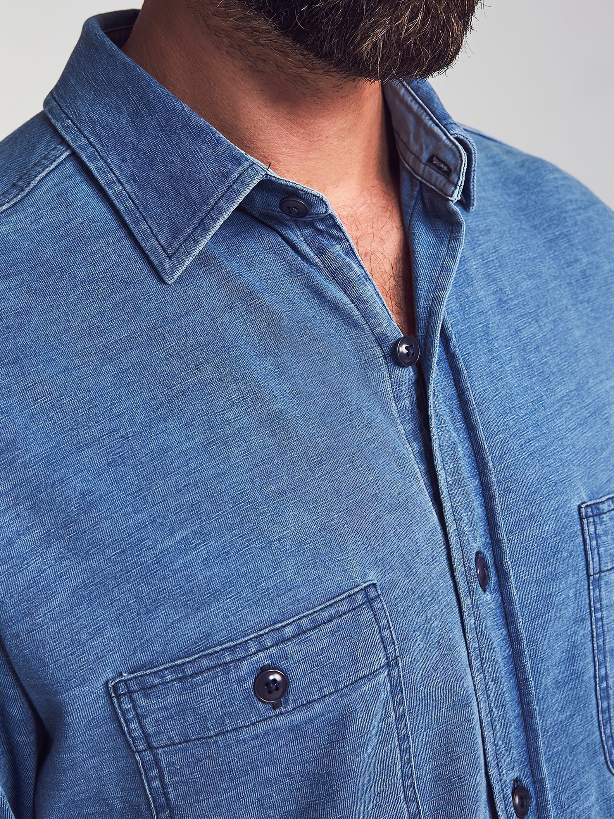 Sunwashed Knit Shirt - Medium Indigo Wash