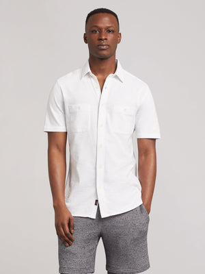 Short-Sleeve Knit Seasons Shirt - White