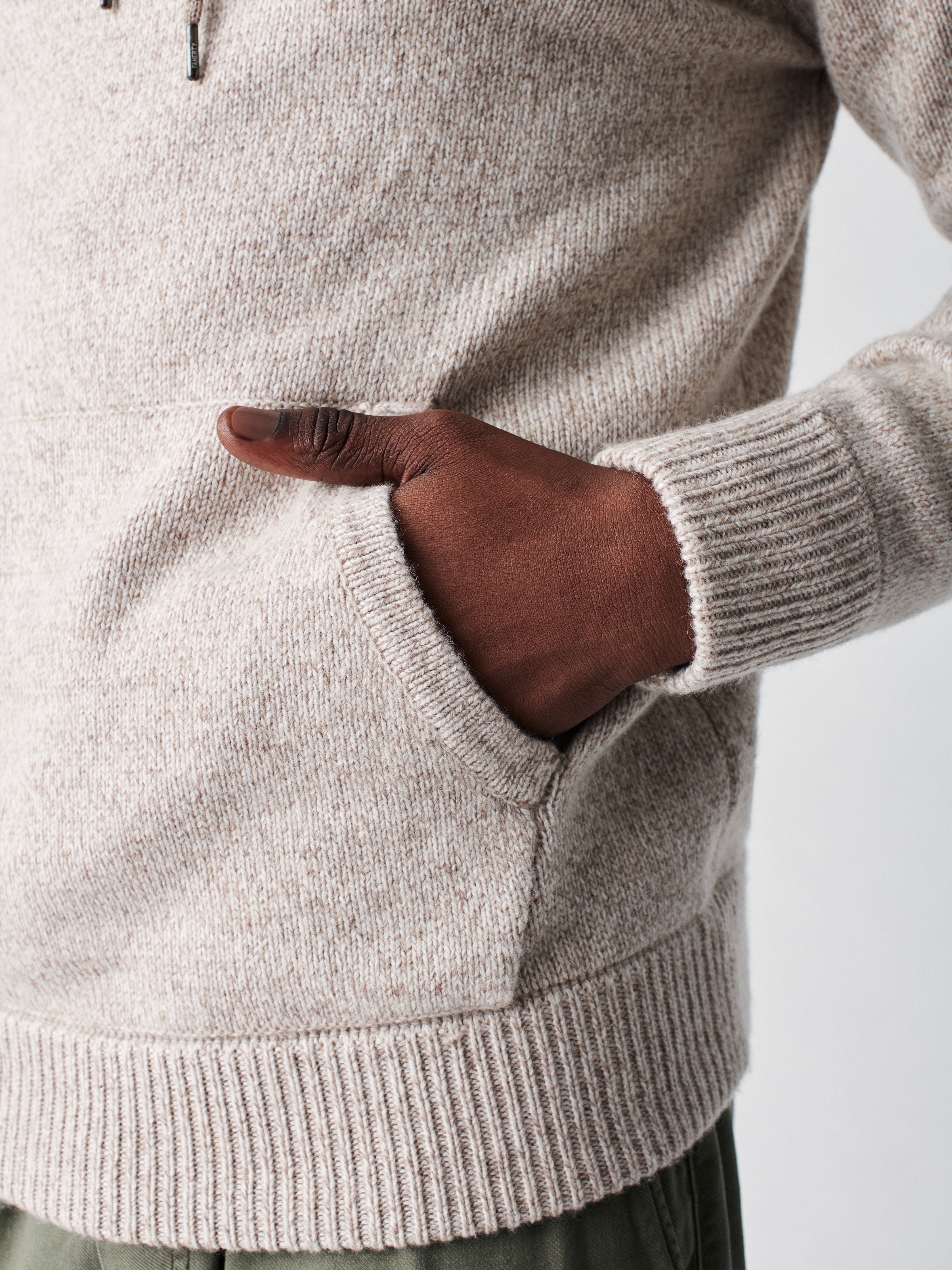 Cashmere Wool Marled Hoodie - Oatmeal Marl