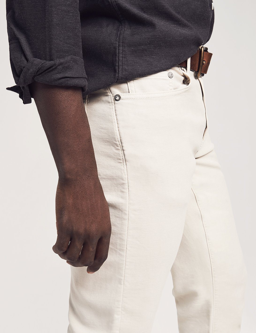 Stretch Terry 5-Pocket Pant - Stone