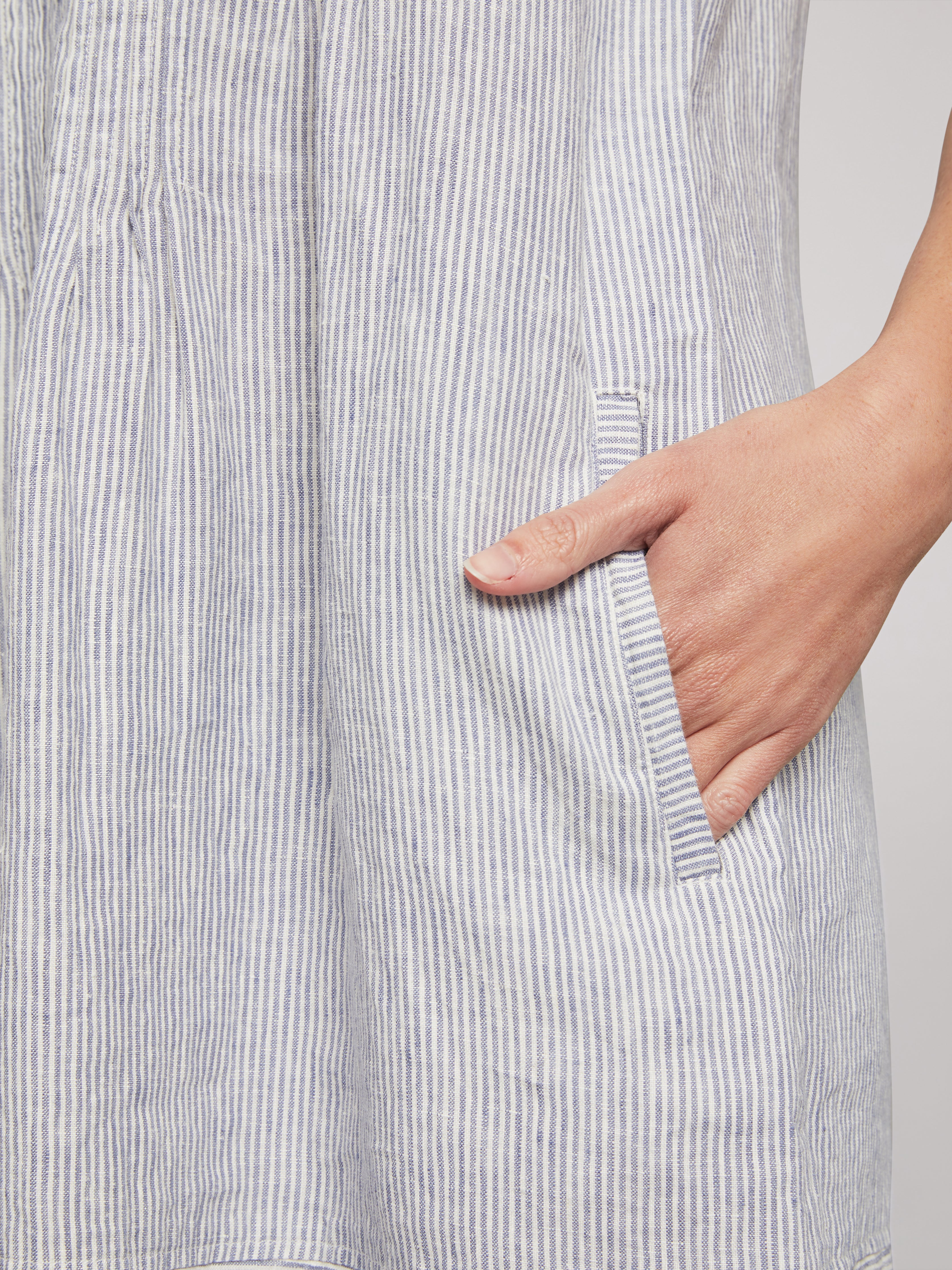 Isha Dress - Blue Mini Stripe