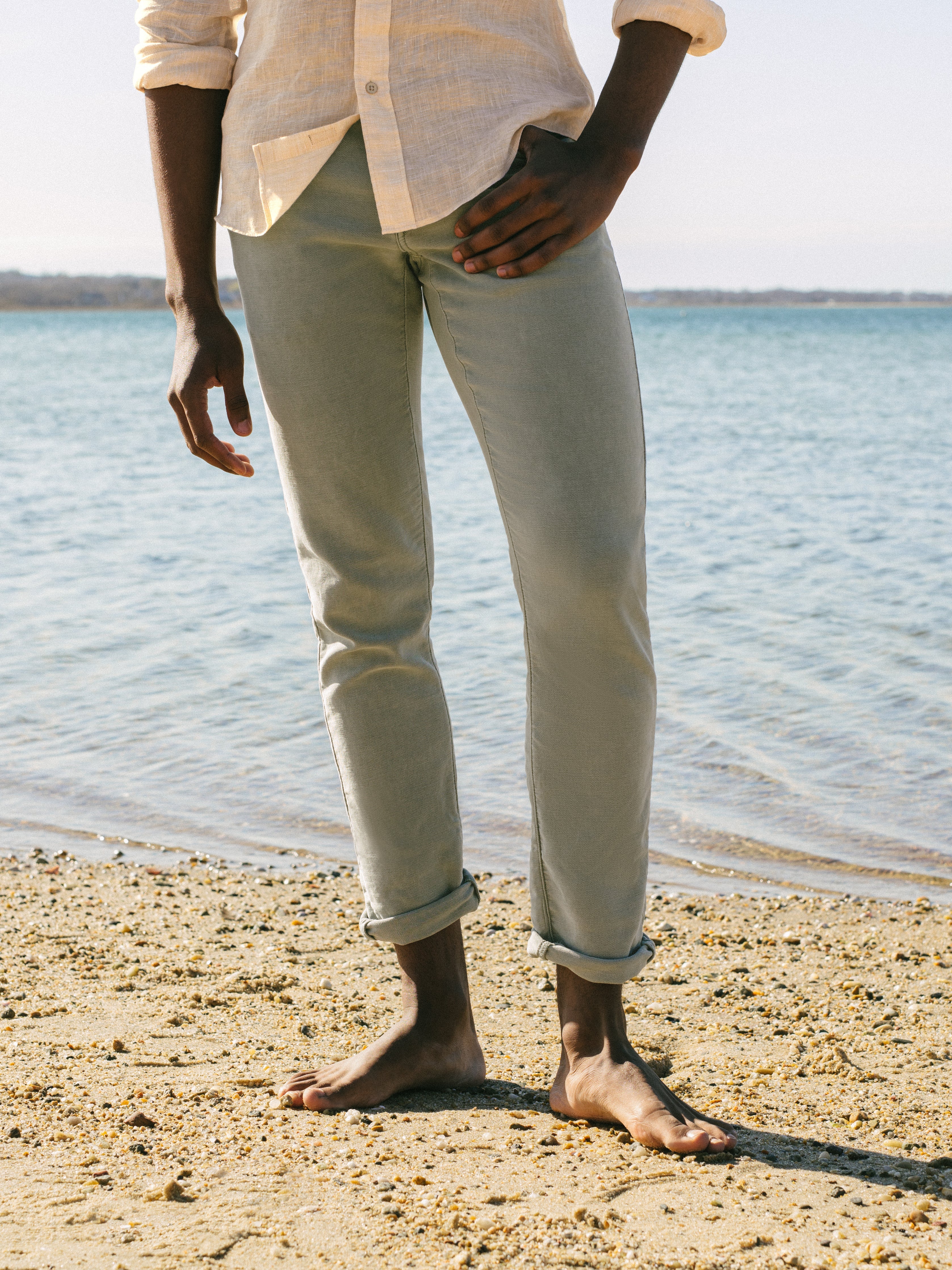 Stretch Terry 5-Pocket (30" Inseam) - Faded Olive