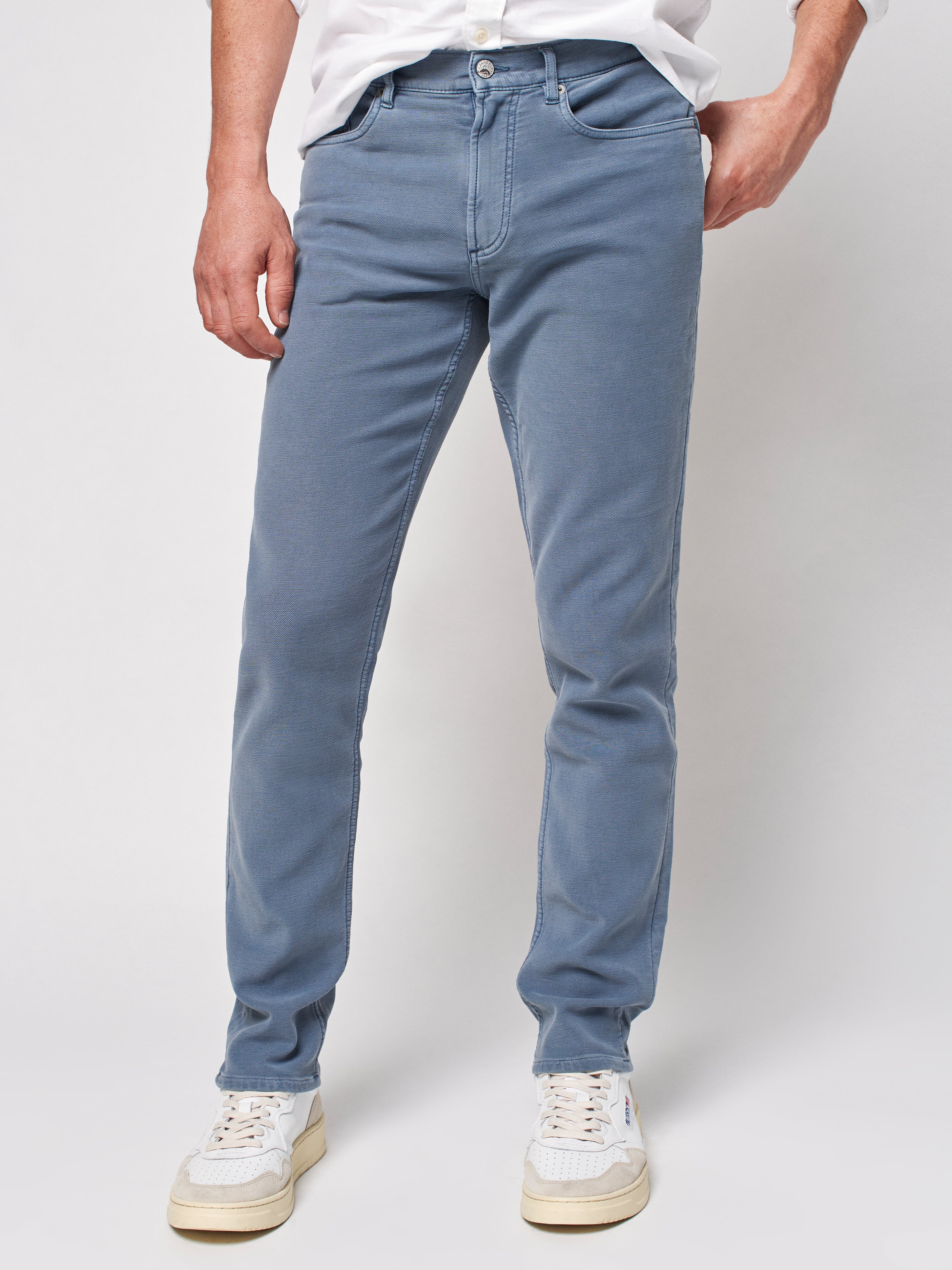 Stretch Terry 5-Pocket (32" Inseam) - Faded Ocean
