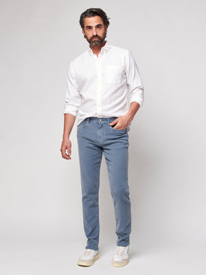 Stretch Terry 5-Pocket (32" Inseam) - Faded Ocean