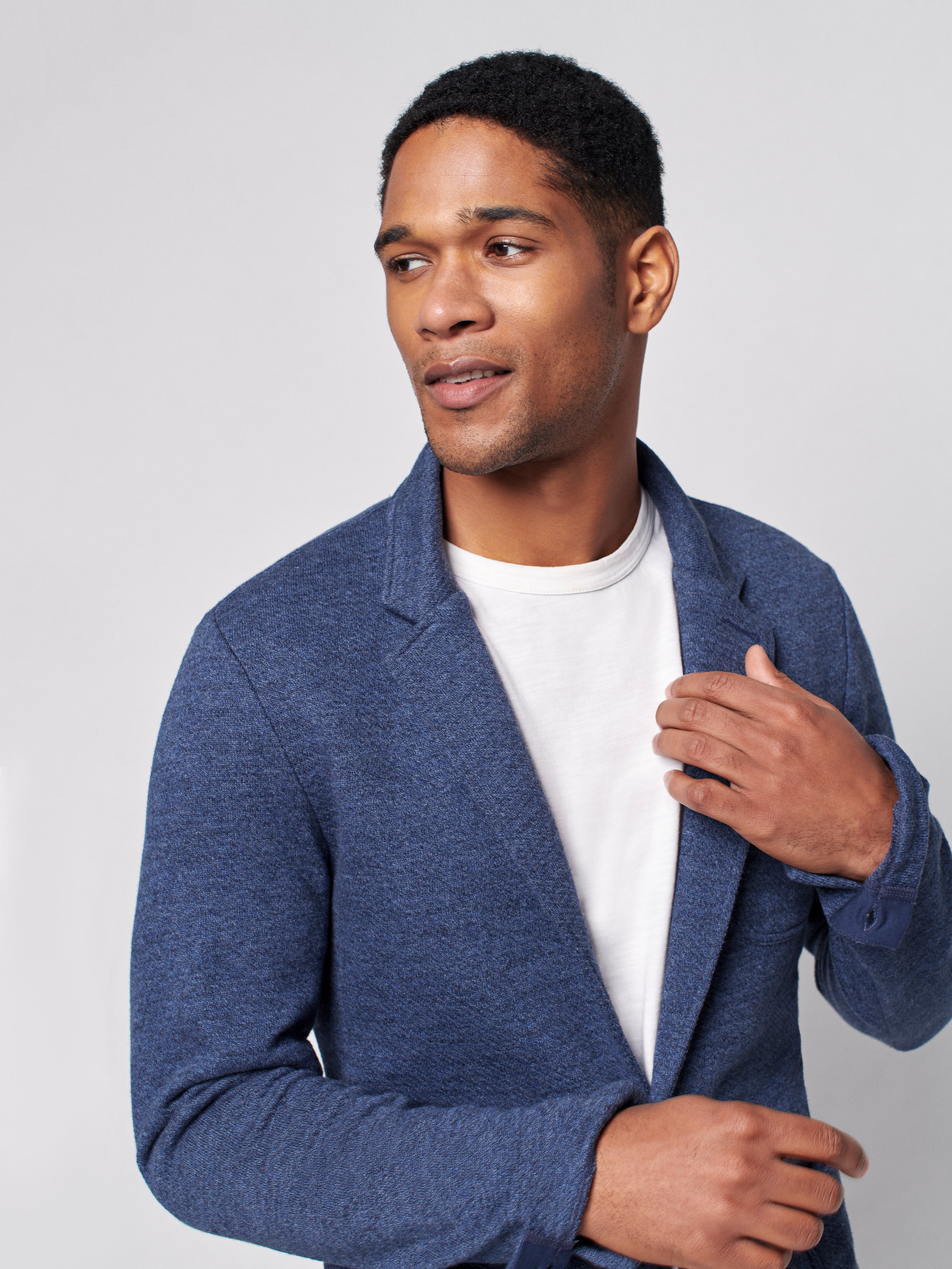 Inlet Knit Blazer - Deep Navy Melange
