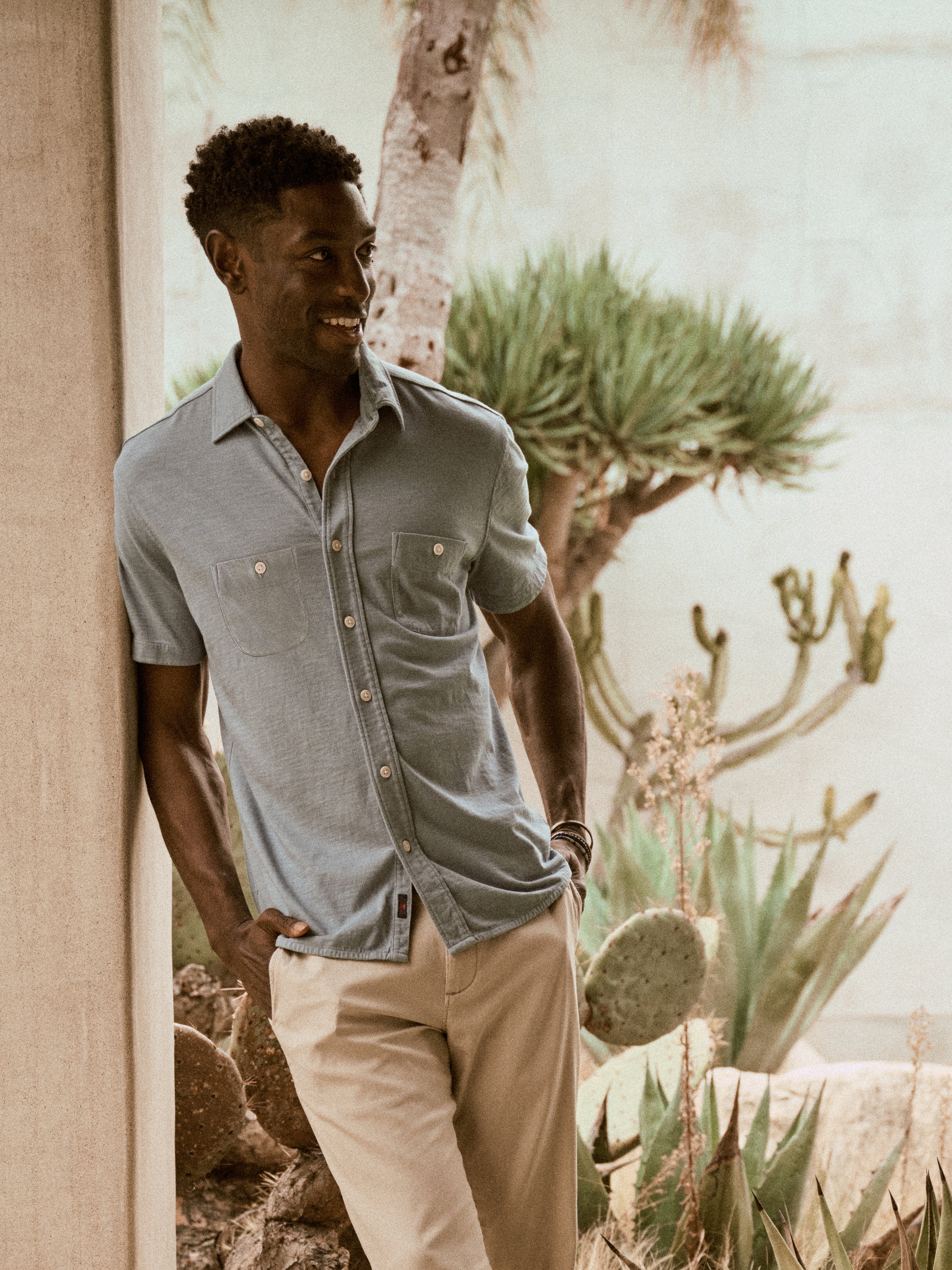 Short-Sleeve Knit Seasons Shirt - Mariner Blue