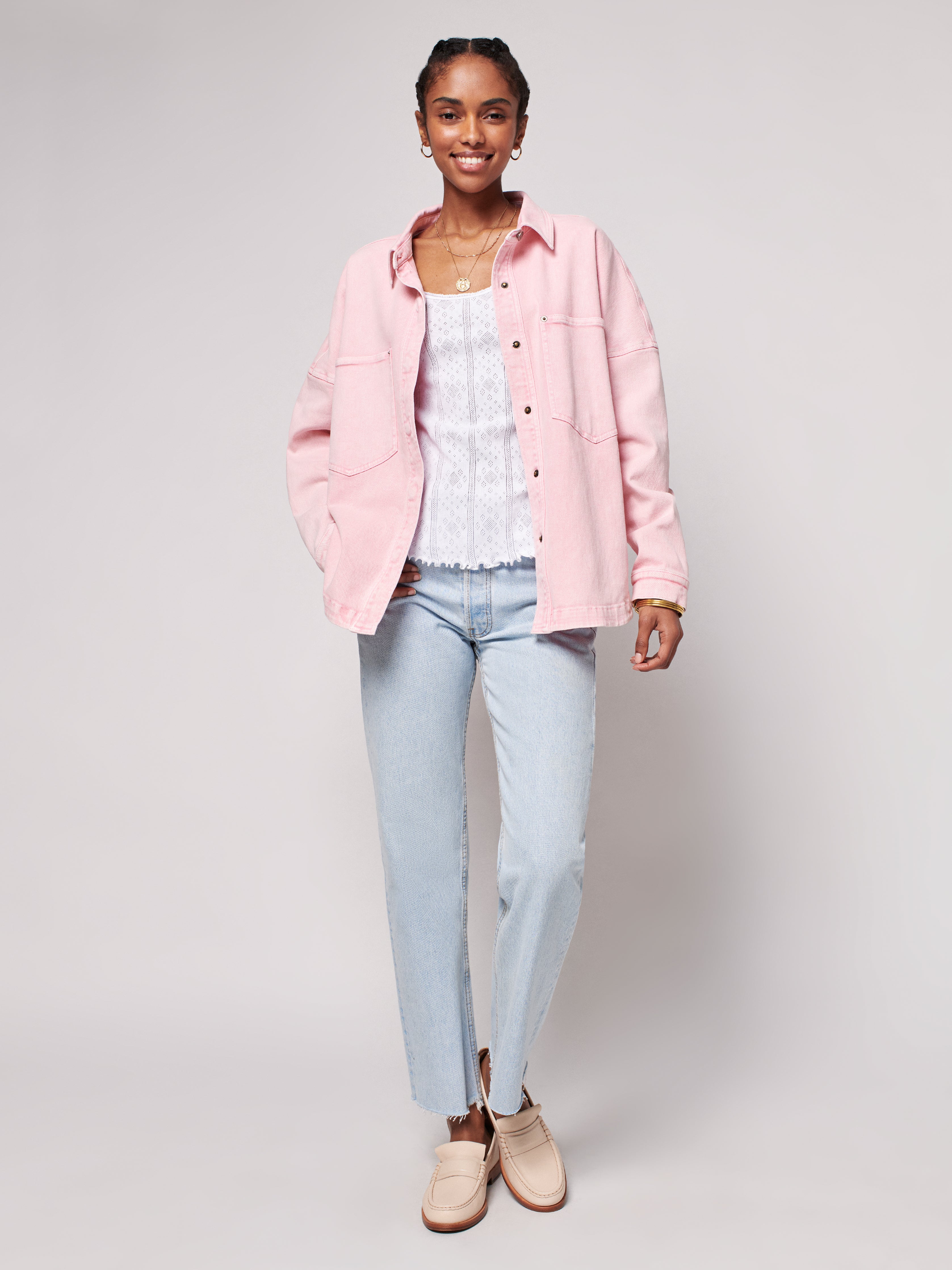 Sunwashed Overshirt - Pop Pink