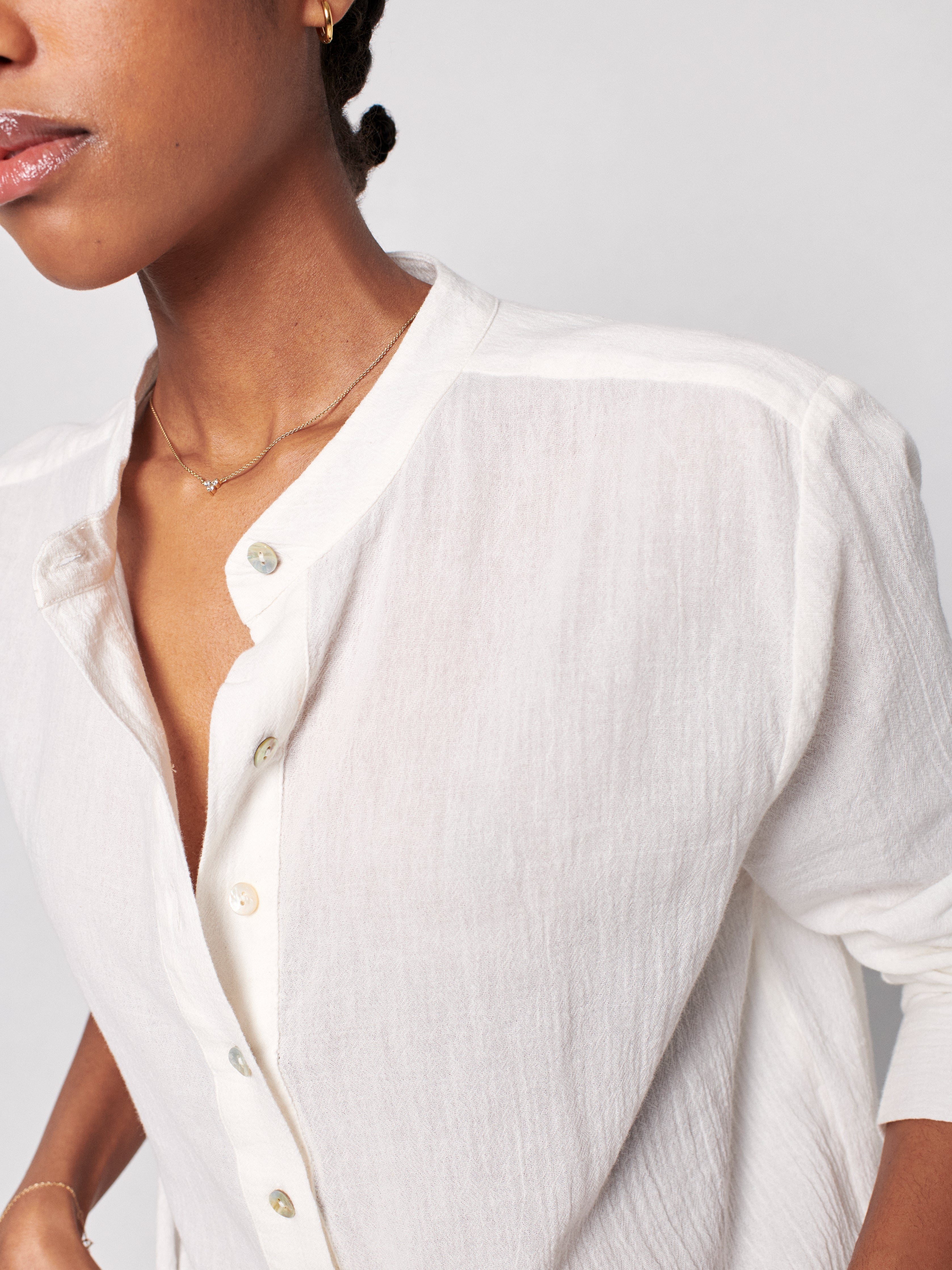 Dream Cotton Gauze Oasis Shirt - White