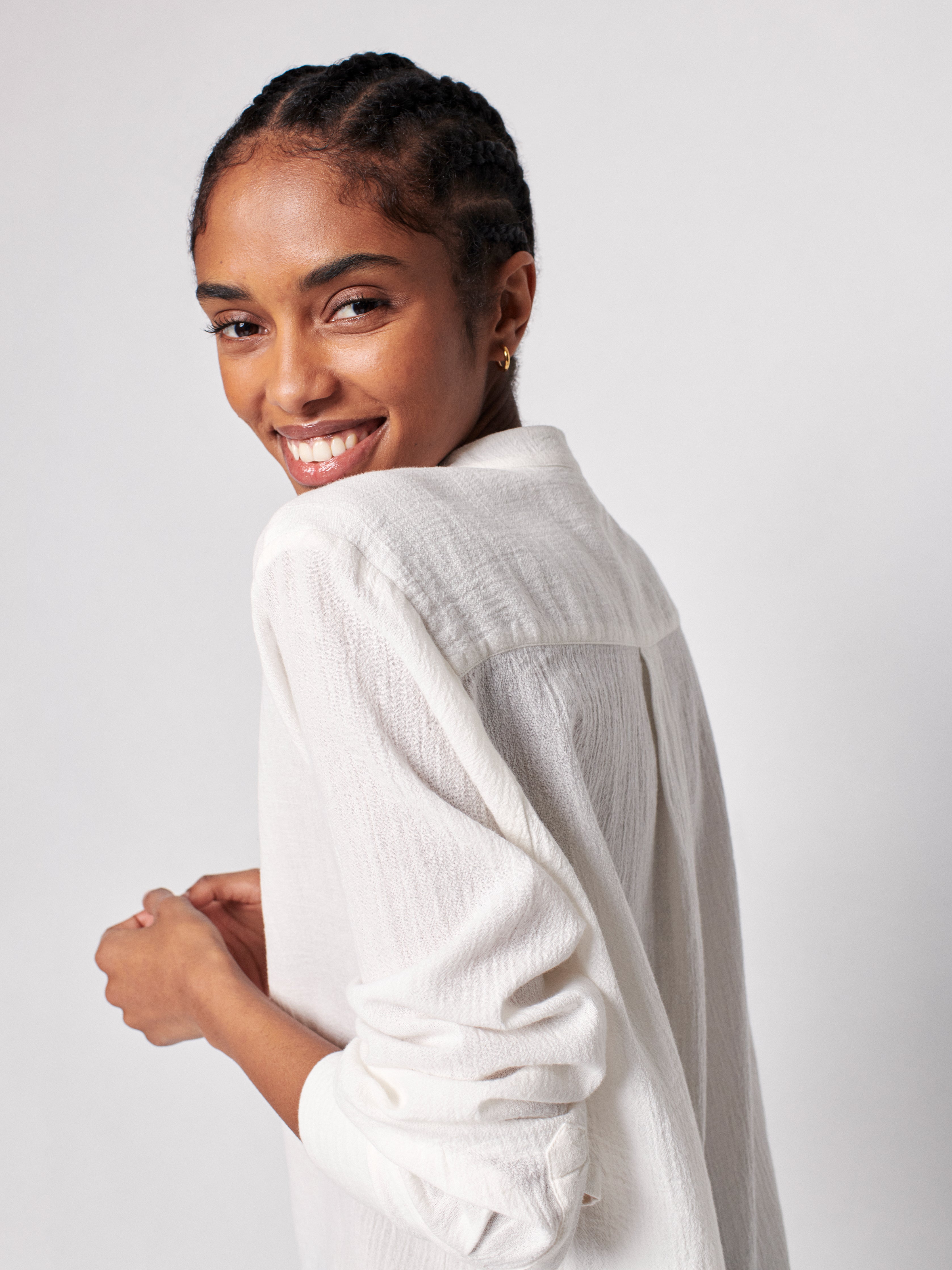 Dream Cotton Gauze Oasis Shirt - White