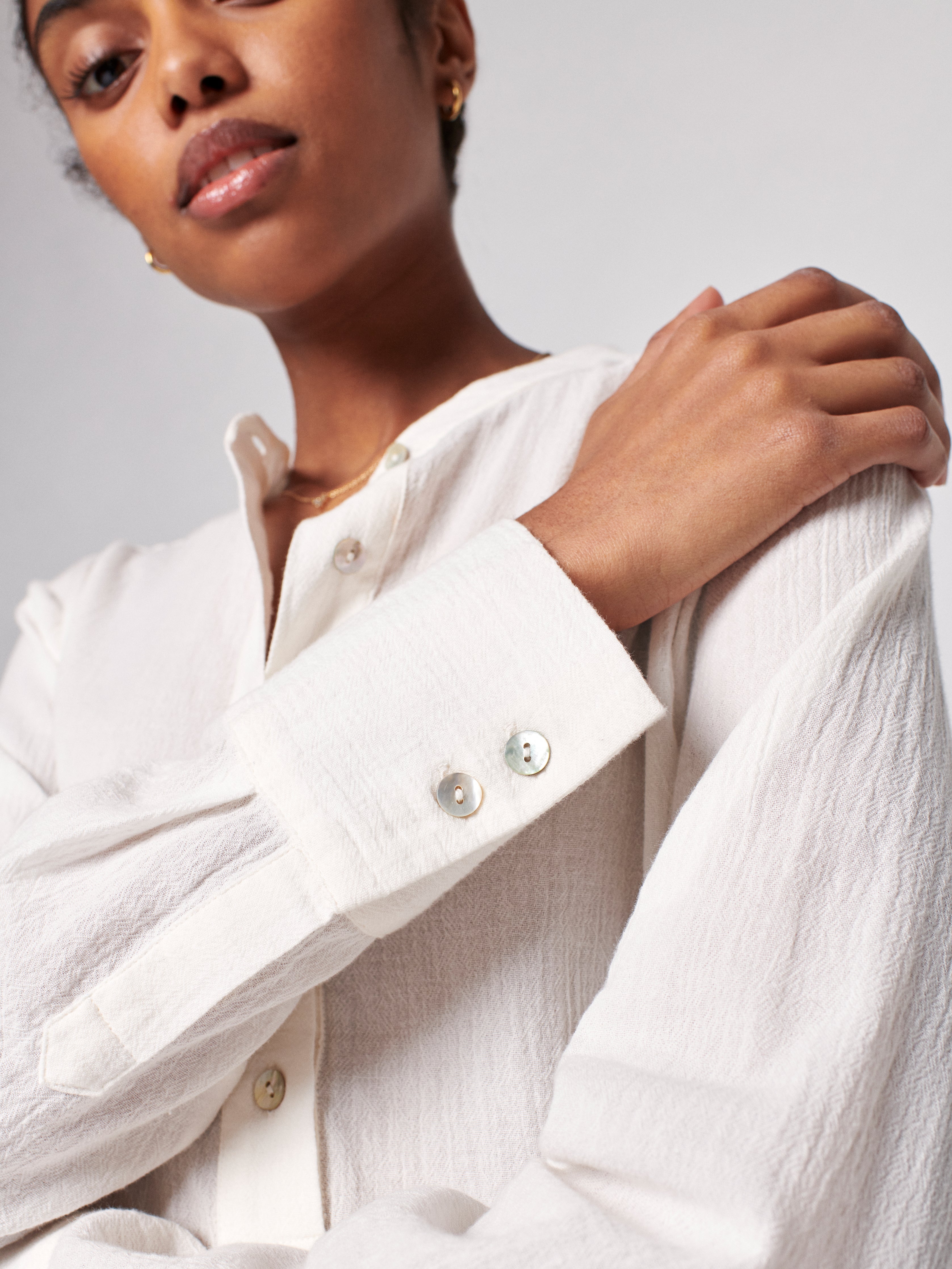 Dream Cotton Gauze Oasis Shirt - White