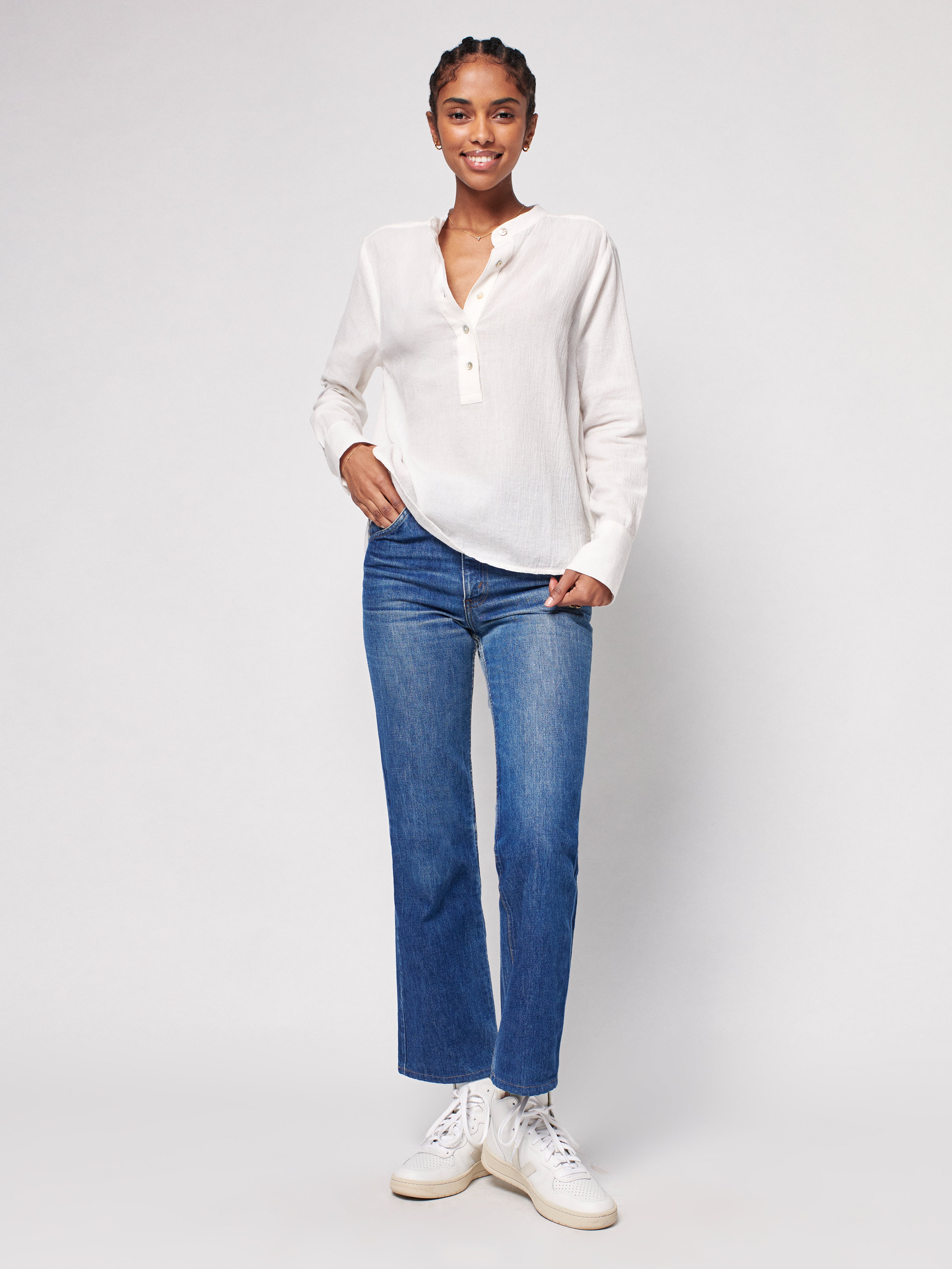 Dream Cotton Gauze Oasis Shirt - White