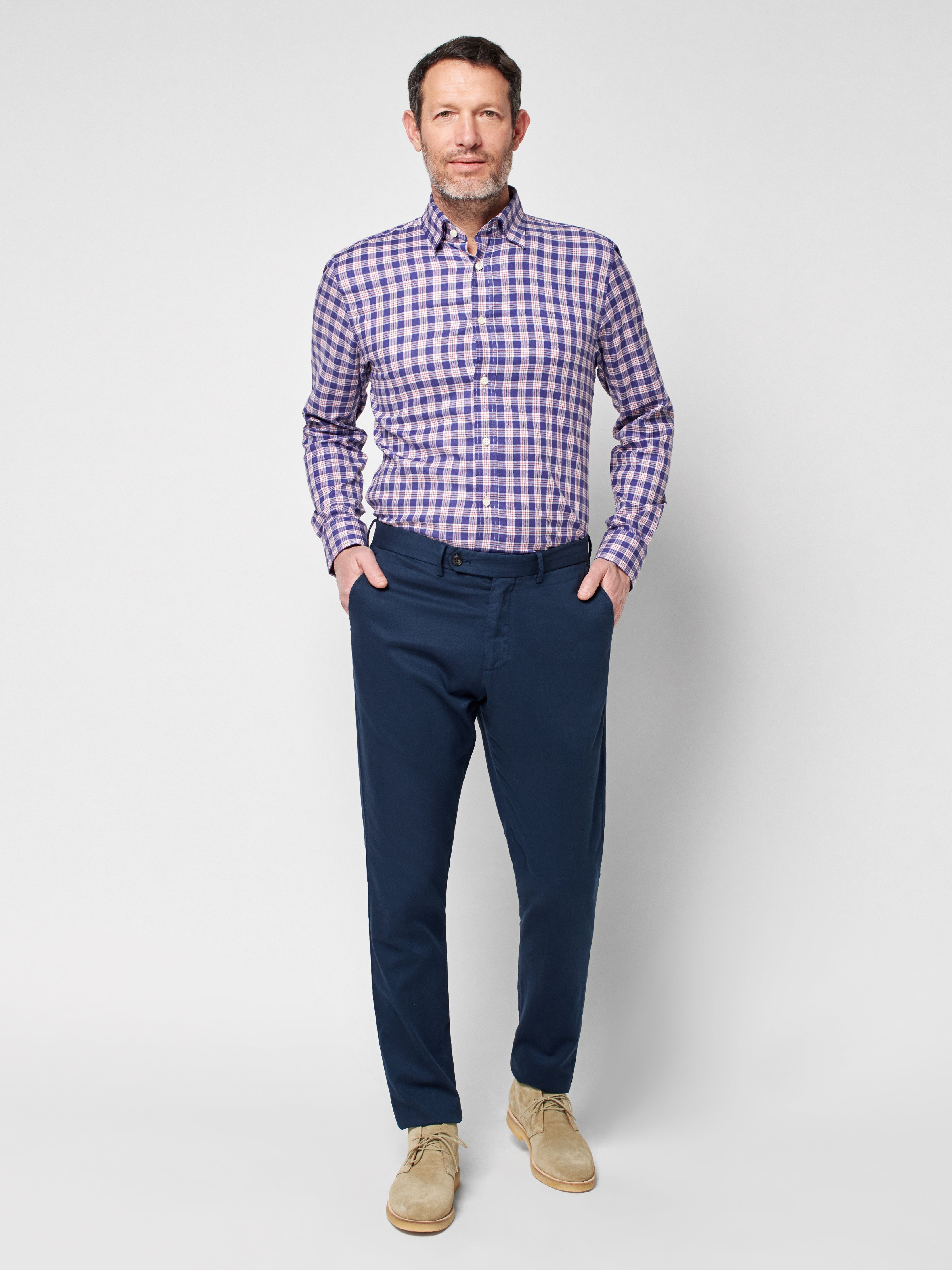 Reserve Cotton Linen Trouser - Navy
