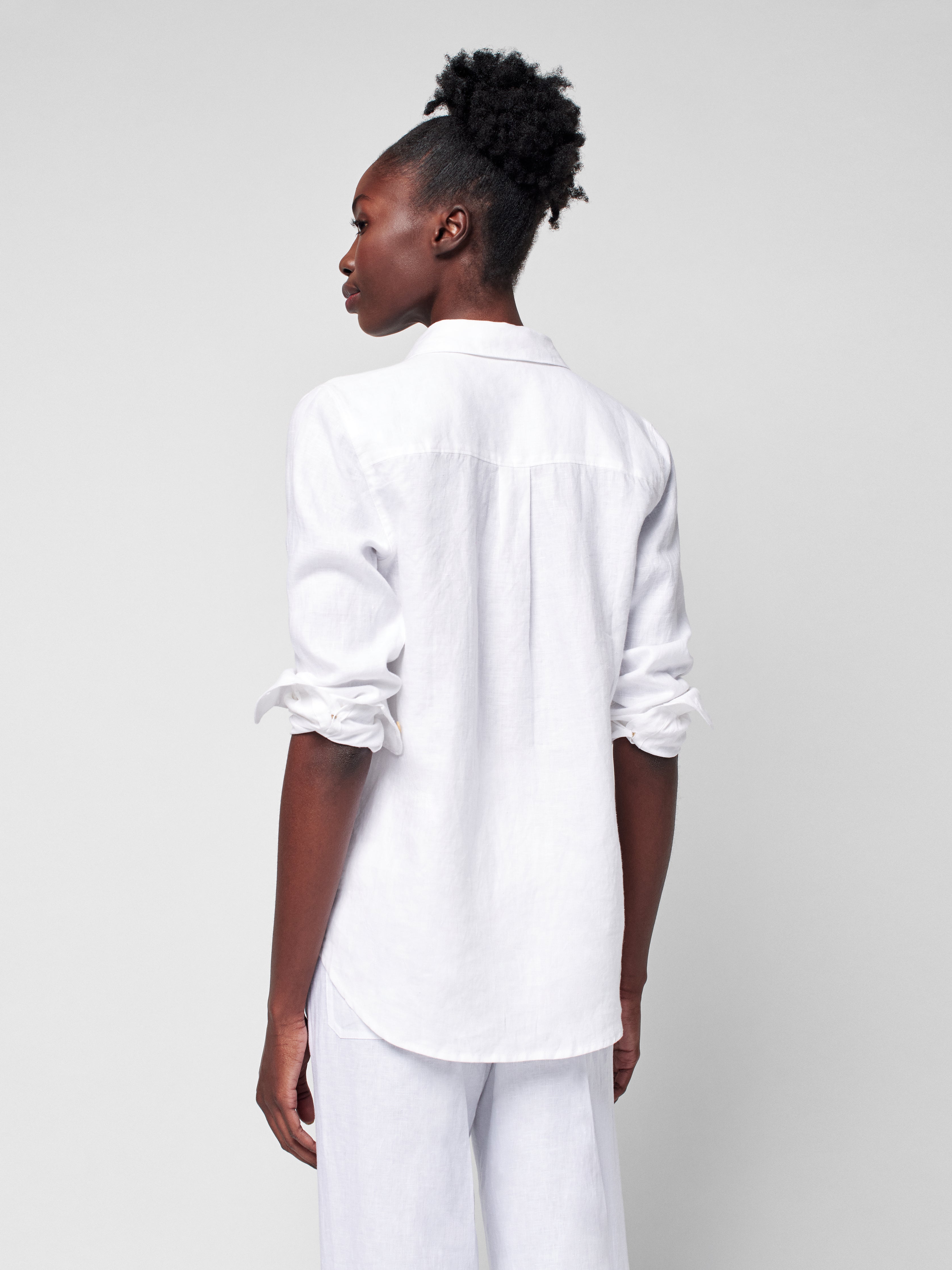 Summer Sands Linen Relaxed Shirt - White