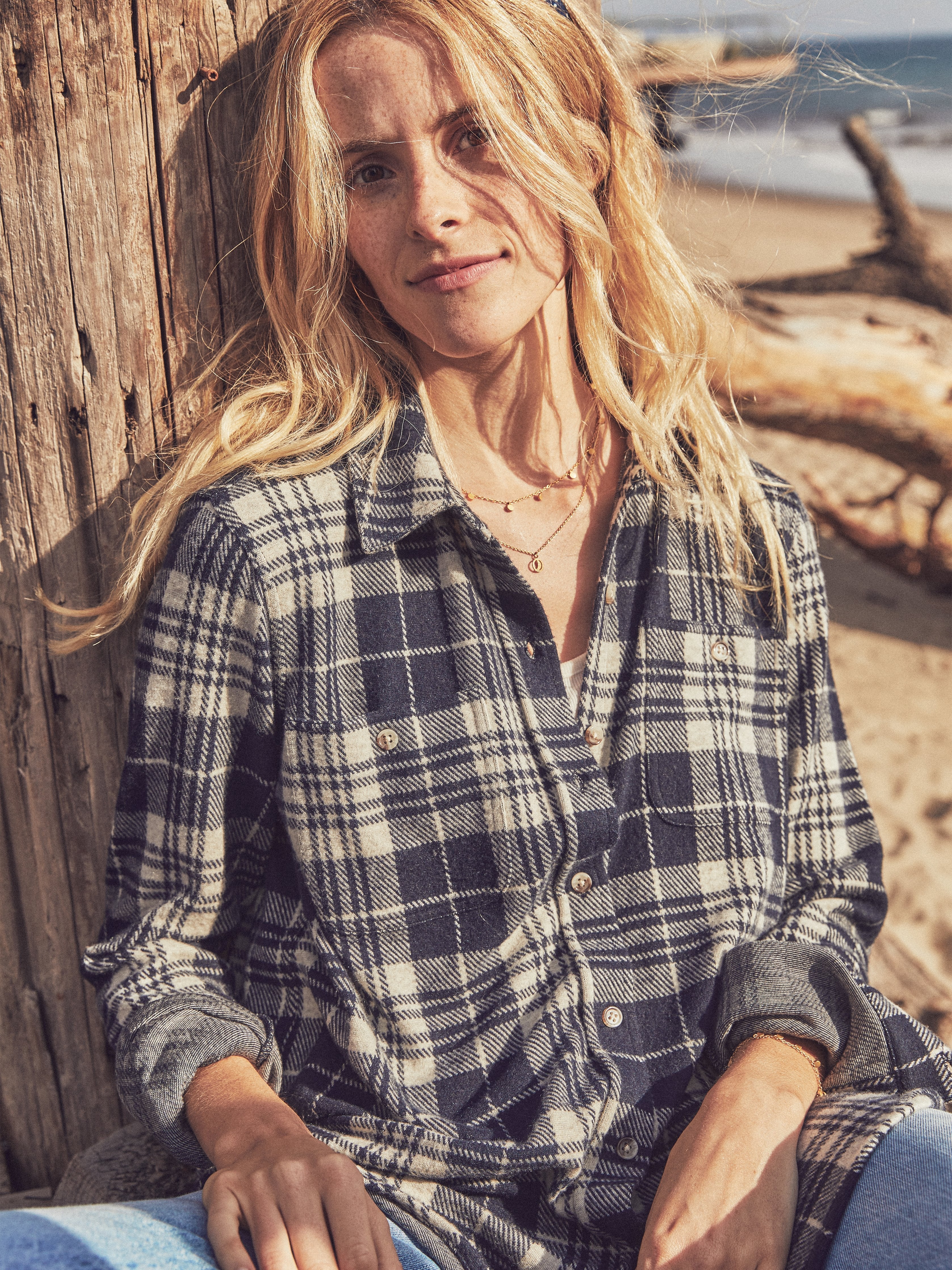 Legend™ Sweater Shirt - Navy Plaid