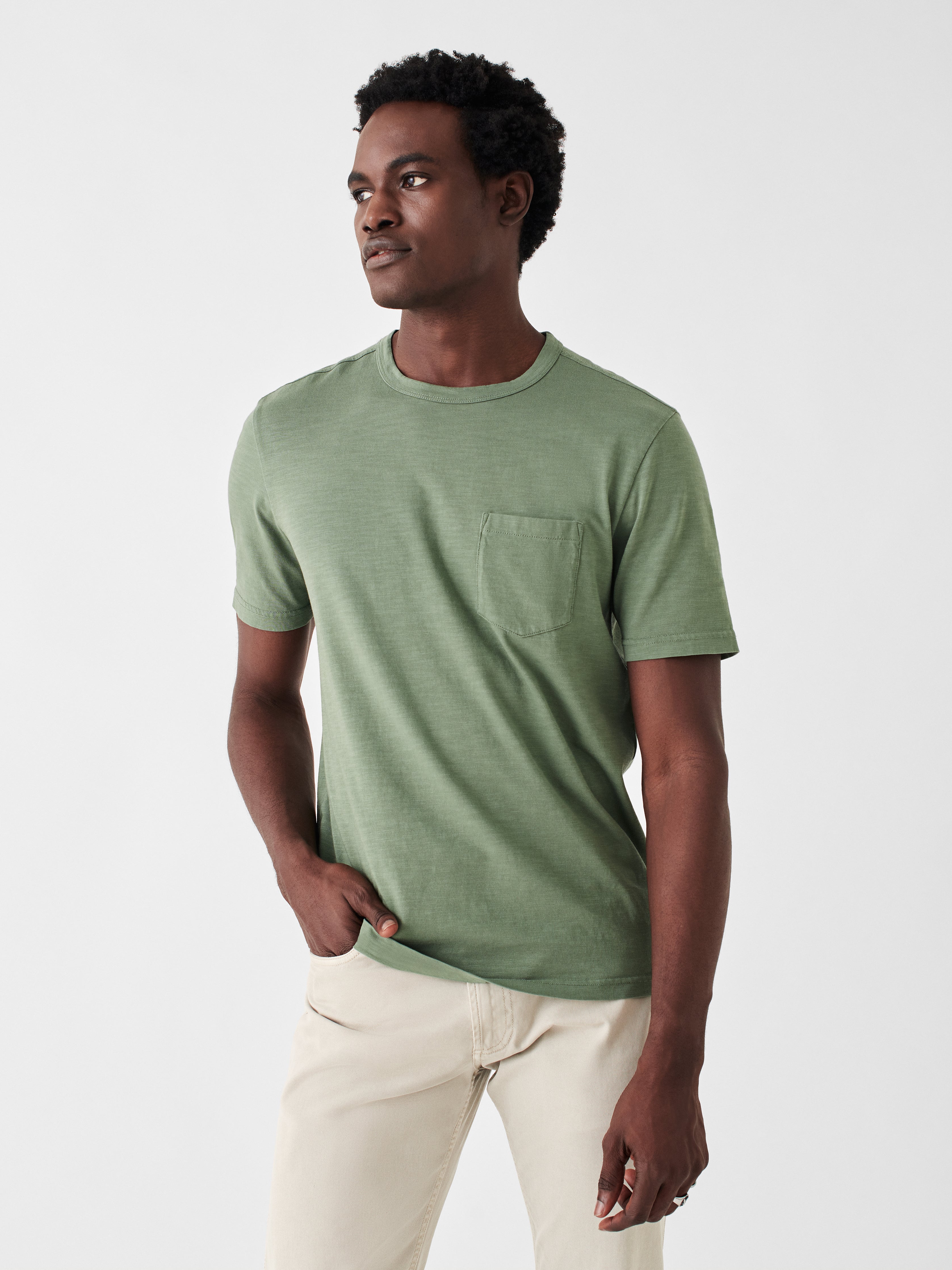Sunwashed Pocket Tee - Vail Green
