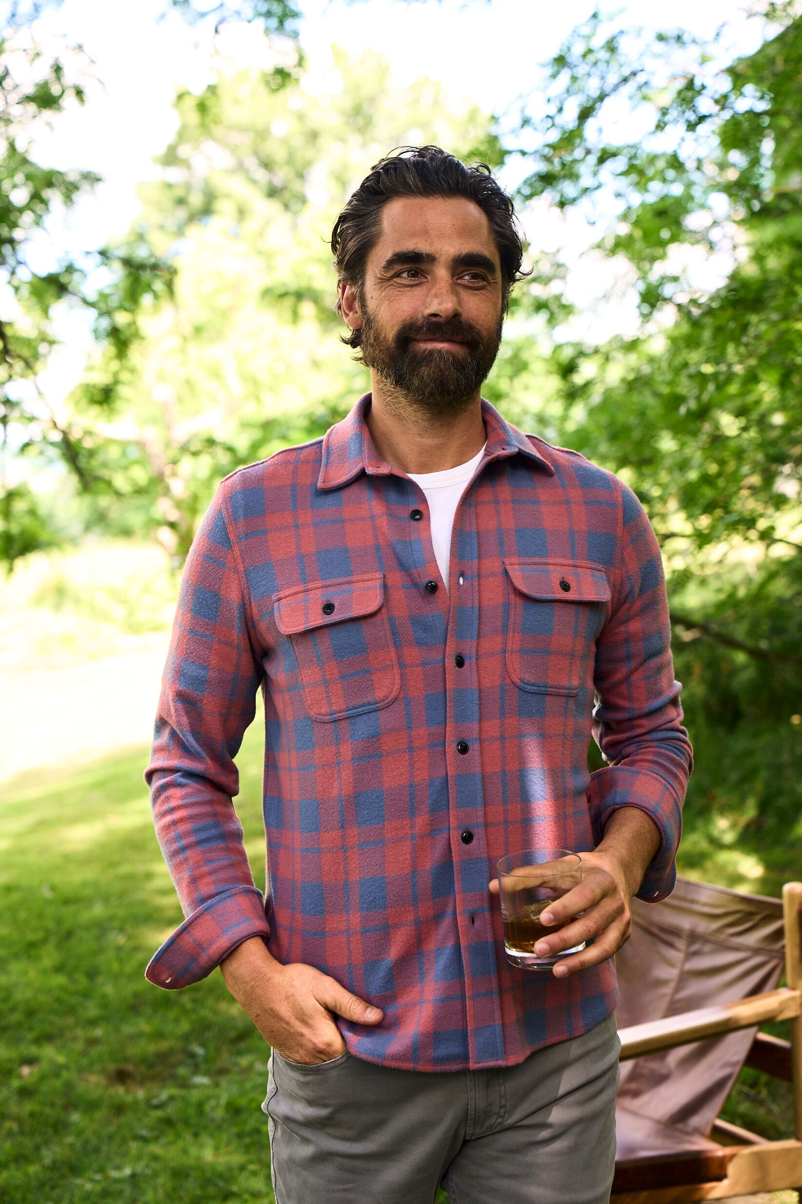 Legend™ Sweater Shirt - Rose Blue Check