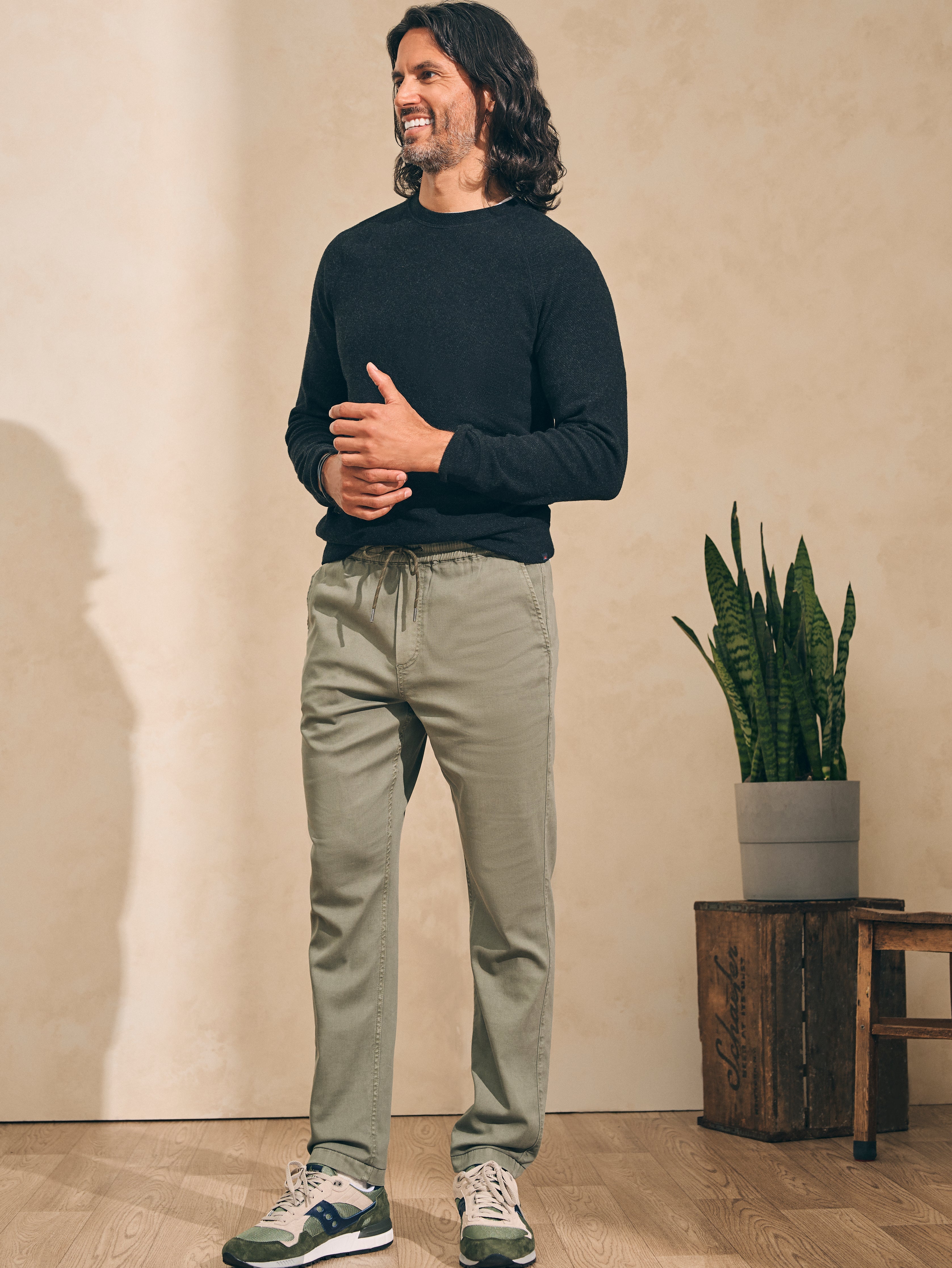 Essential Drawstring Pant - Spring Olive